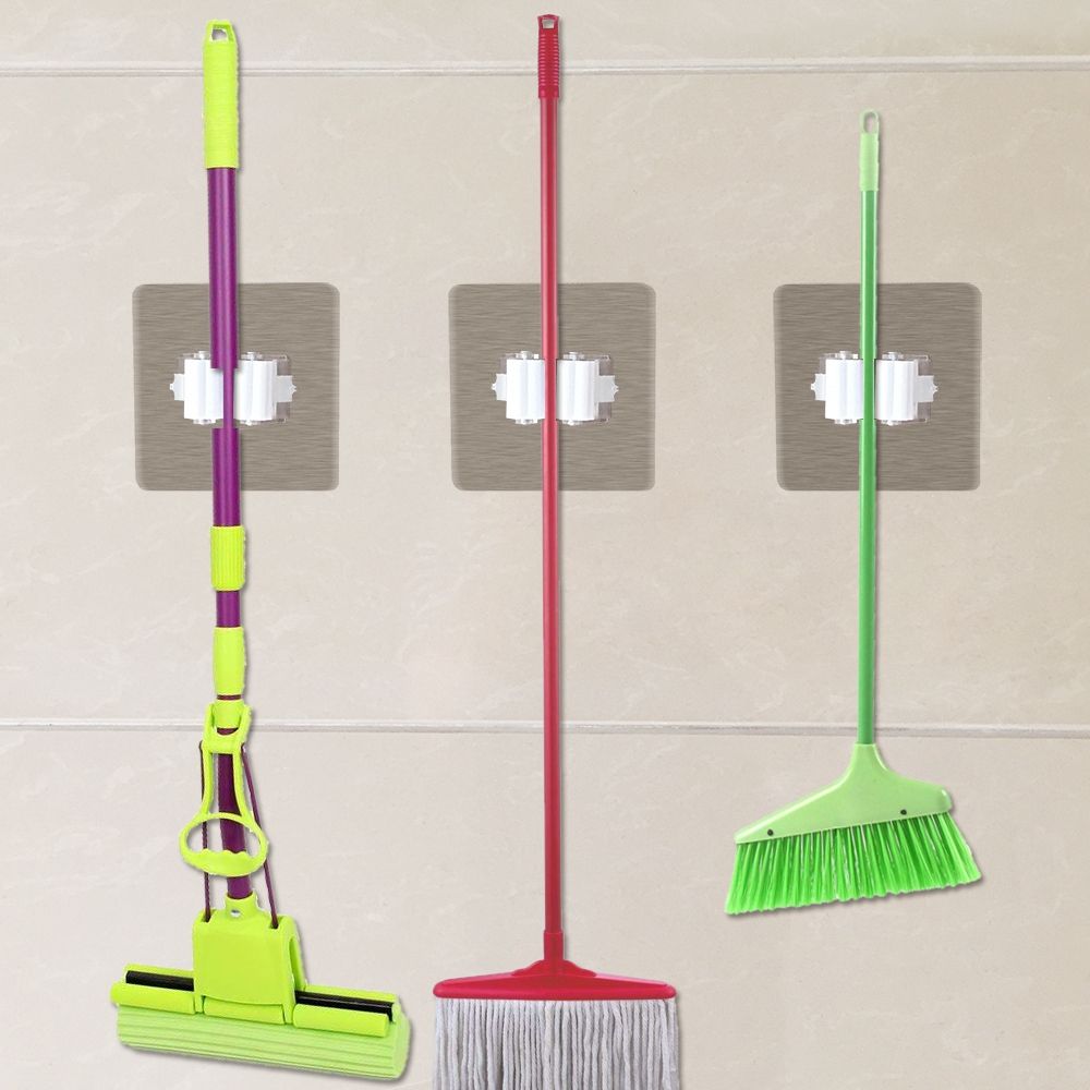 Mop Broom Gripper Holder Hooks view 3