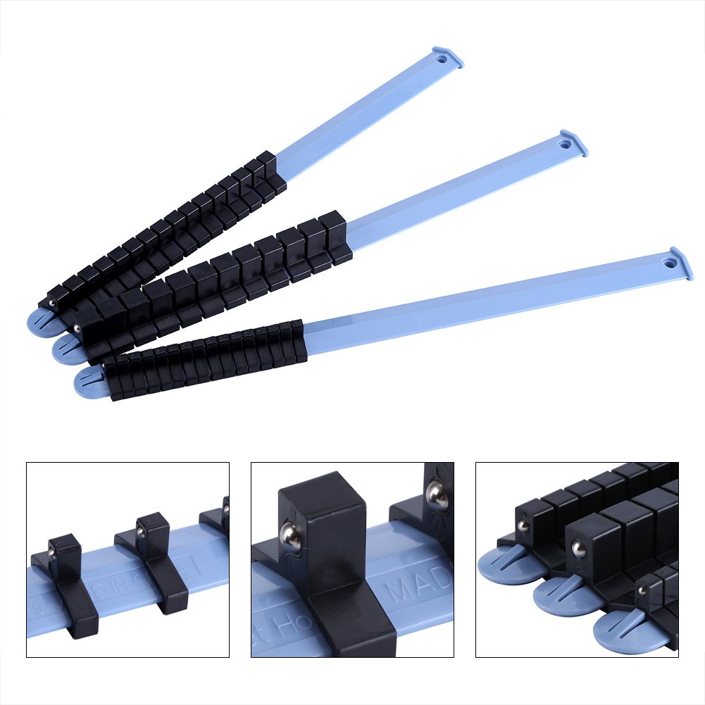 3Pcs 1/4" 3/8" 1/2" Plastic Wall Mounted Socket Storage Rack Divider Rail Tray view 4