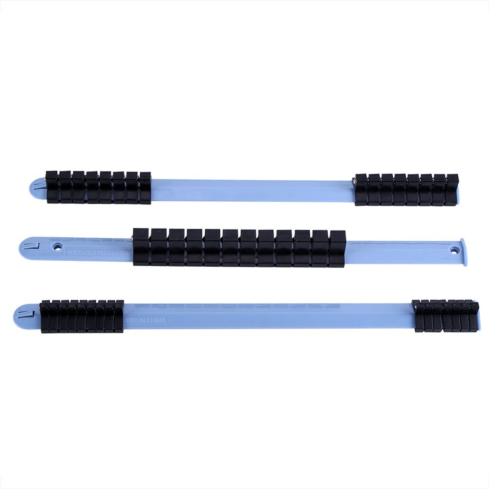 3Pcs 1/4" 3/8" 1/2" Plastic Wall Mounted Socket Storage Rack Divider Rail Tray view 8
