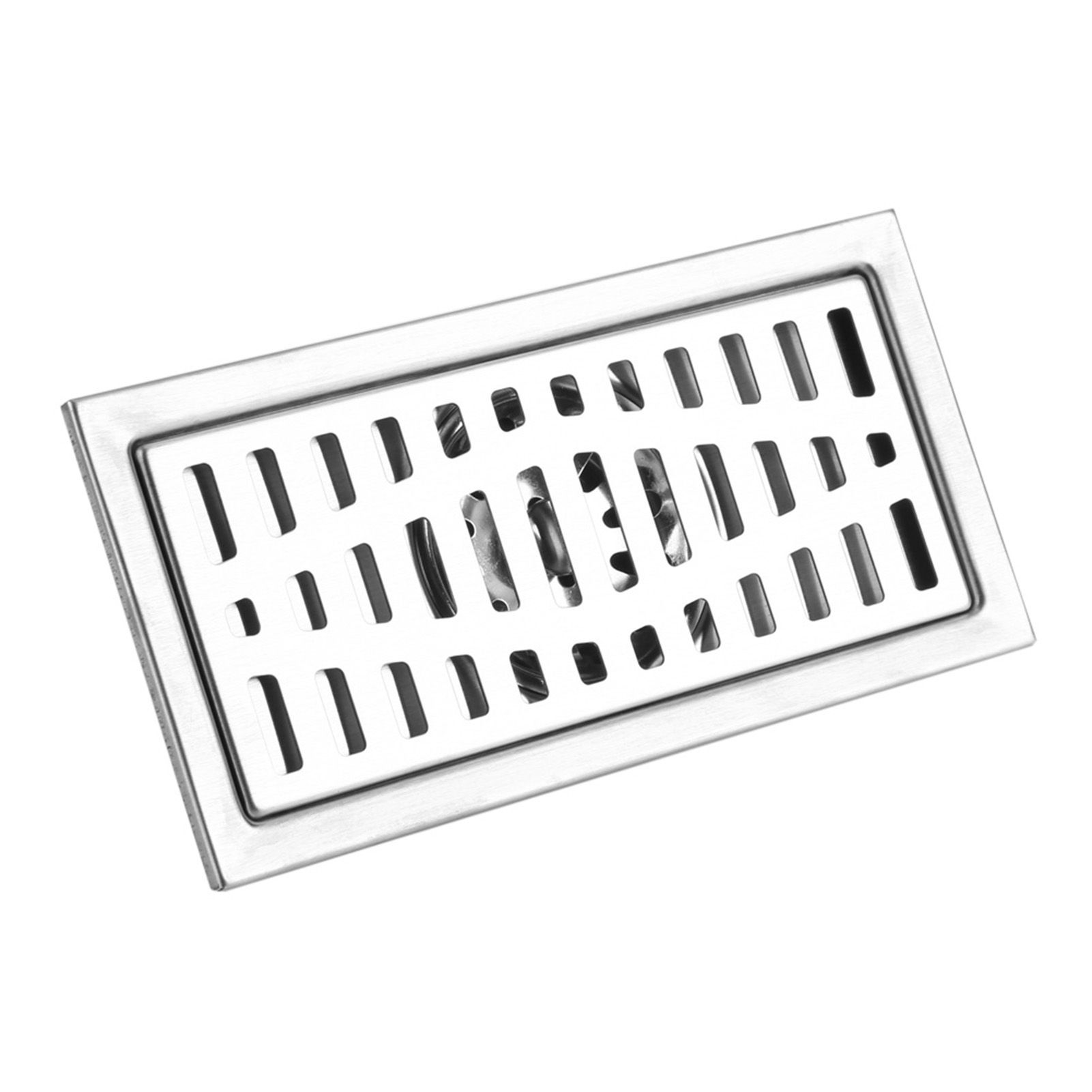 20x10cm Rectangle Stainless Steel Floor Drain Bathroom Shower Kitchen Waste Grate view 2