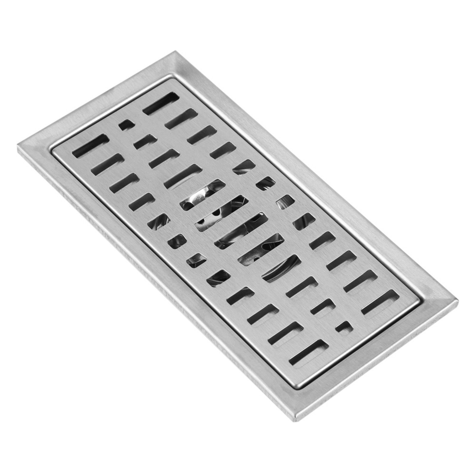 20x10cm Rectangle Stainless Steel Floor Drain Bathroom Shower Kitchen Waste Grate view 5