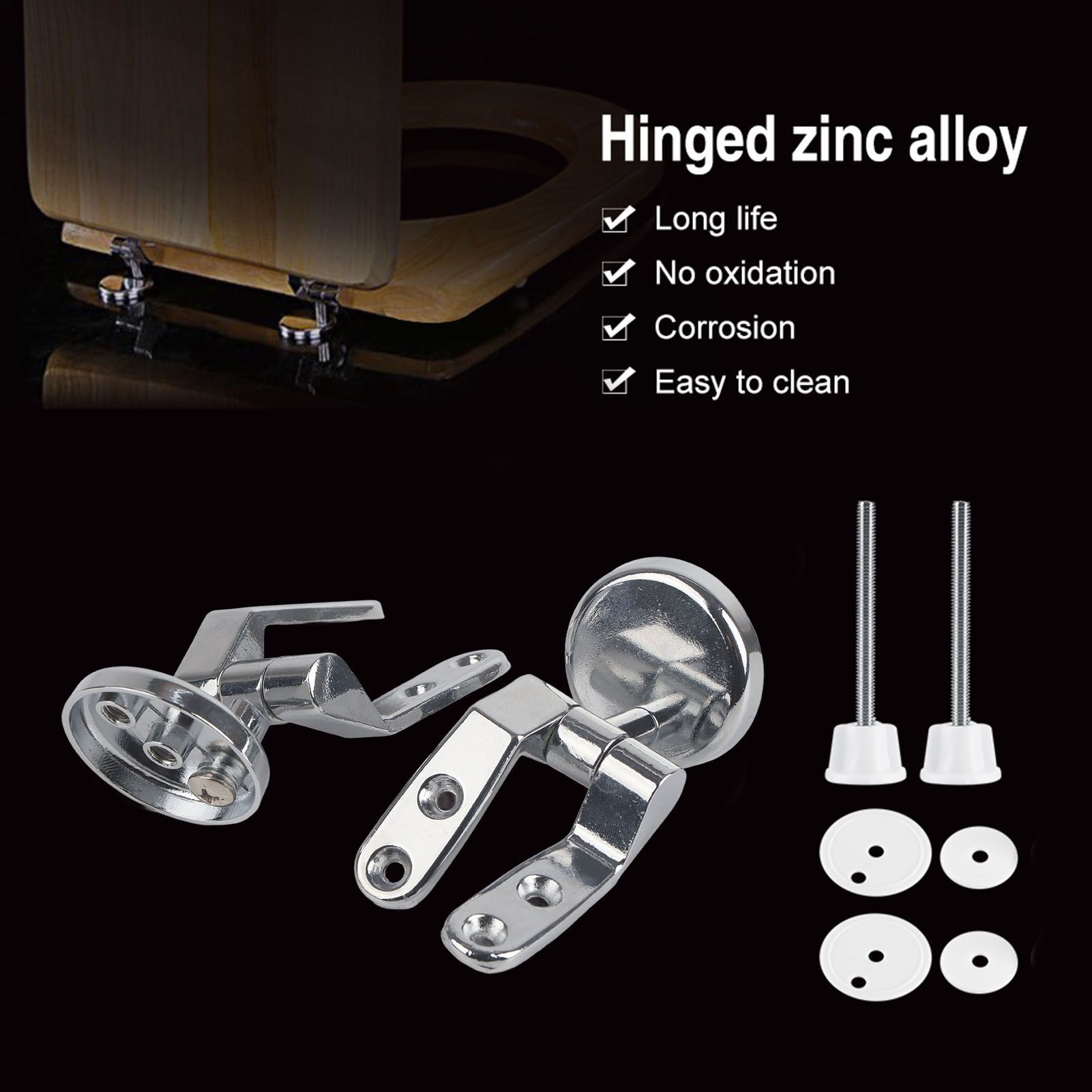 Replacement Toilet Seat Hinge Chrome Hinge With Fittings Bathroom Hotel Set view 11
