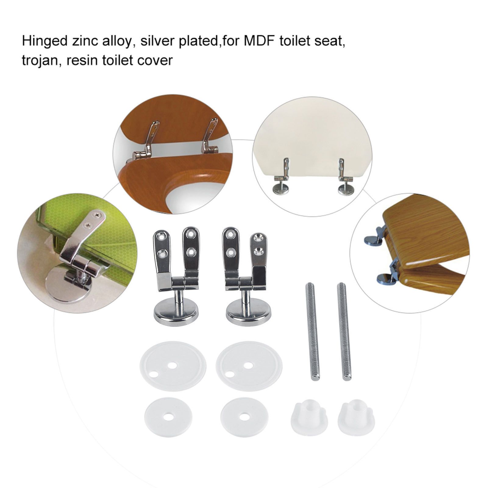 Replacement Toilet Seat Hinge Chrome Hinge With Fittings Bathroom Hotel Set view 13