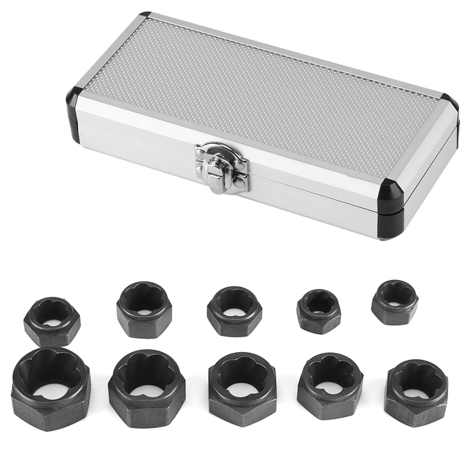 10 Pieces Damaged Bolt Nut Screw Remover Extractor Removal Set Threading Tools Kit view 2