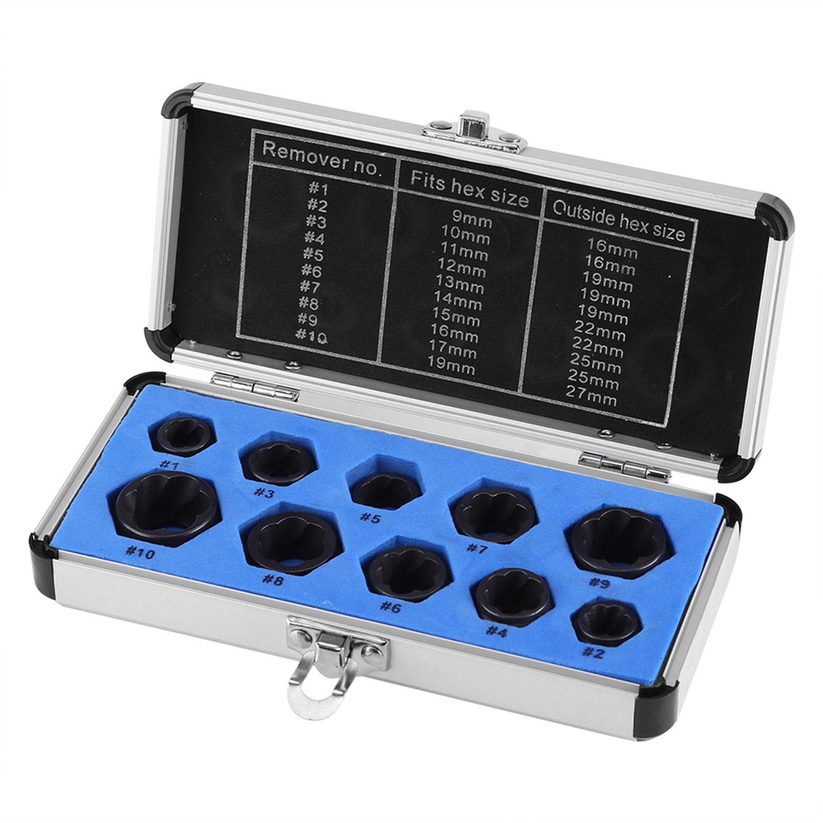 10 Pieces Damaged Bolt Nut Screw Remover Extractor Removal Set Threading Tools Kit view 4