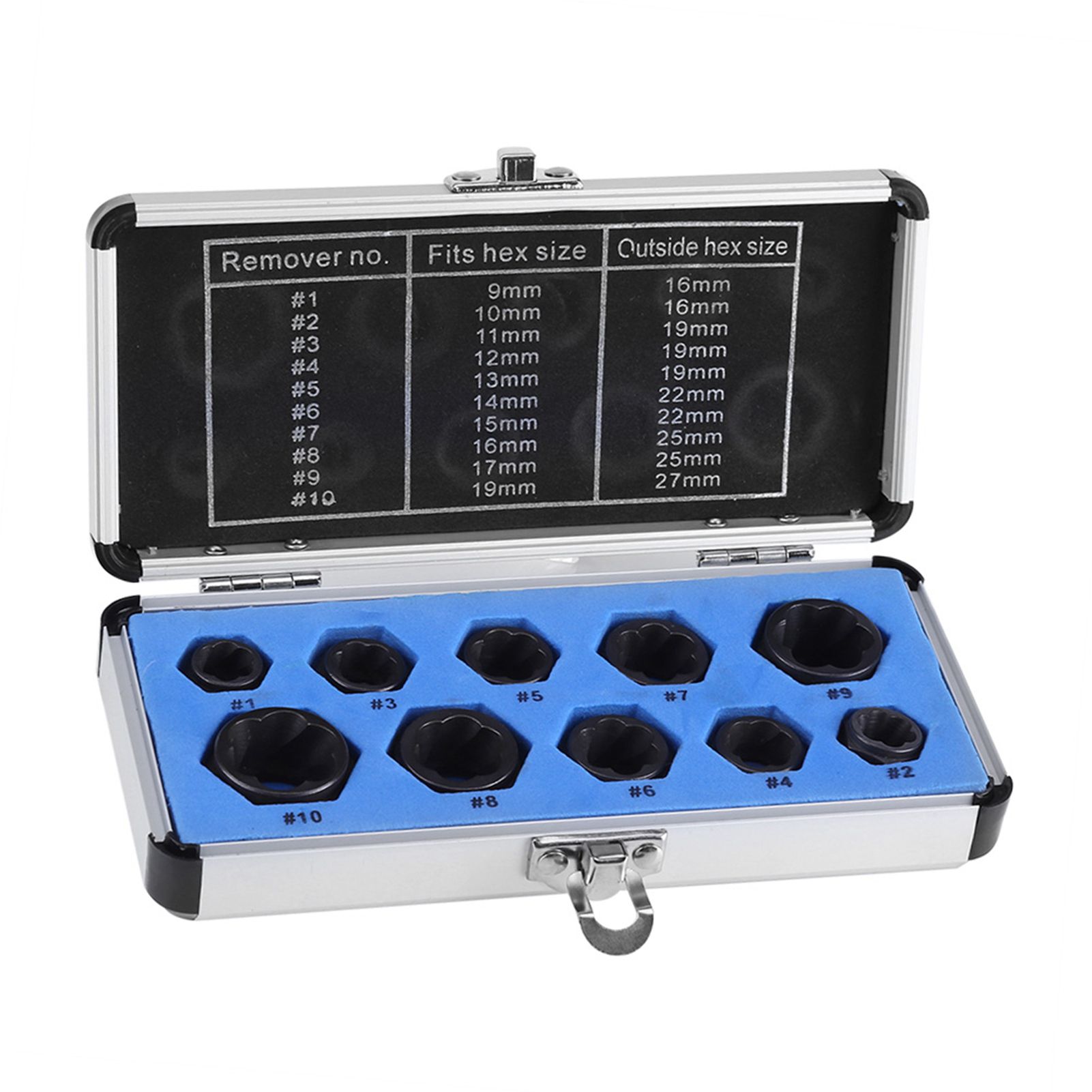 10 Pieces Damaged Bolt Nut Screw Remover Extractor Removal Set Threading Tools Kit view 7