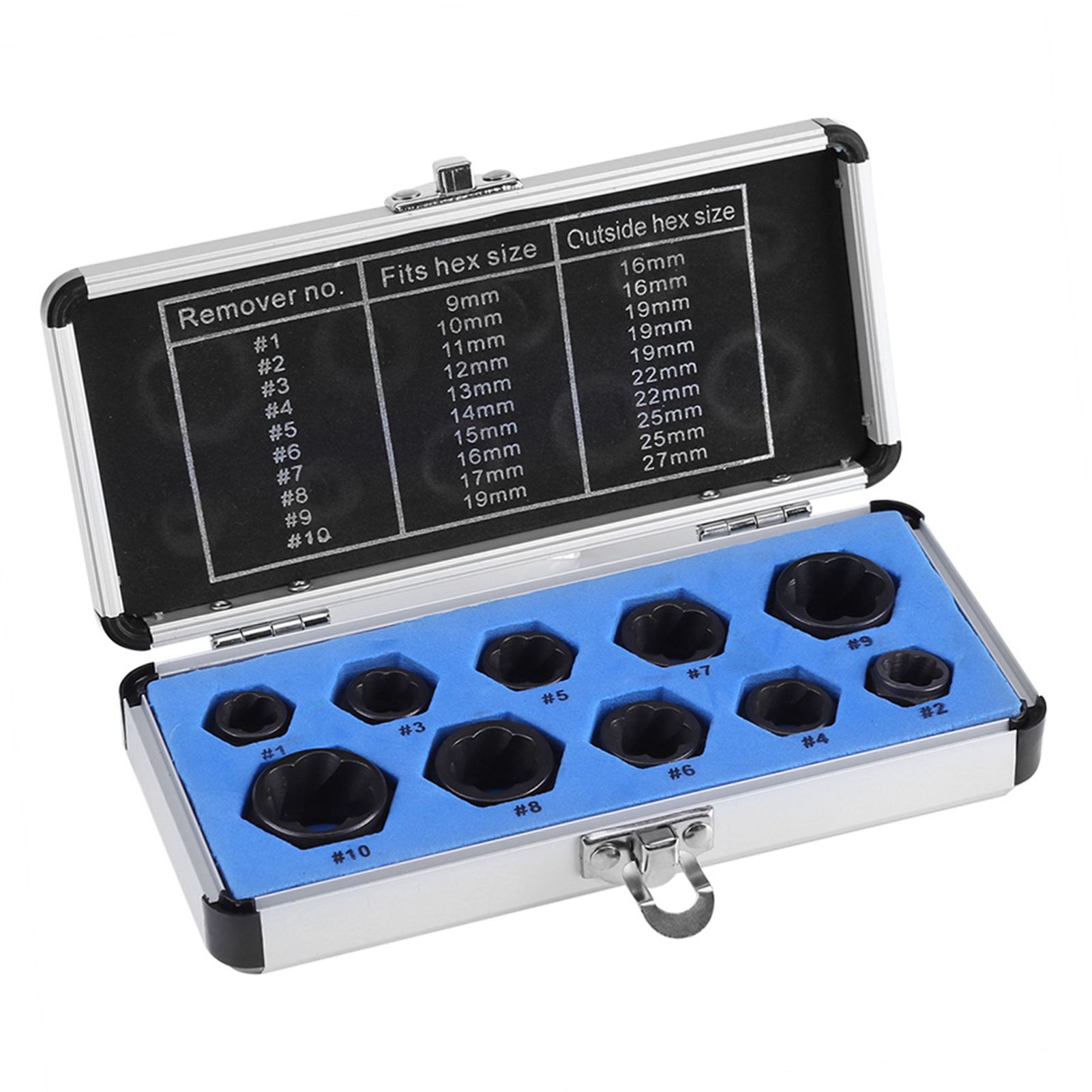 10 Pieces Damaged Bolt Nut Screw Remover Extractor Removal Set Threading Tools Kit view 8