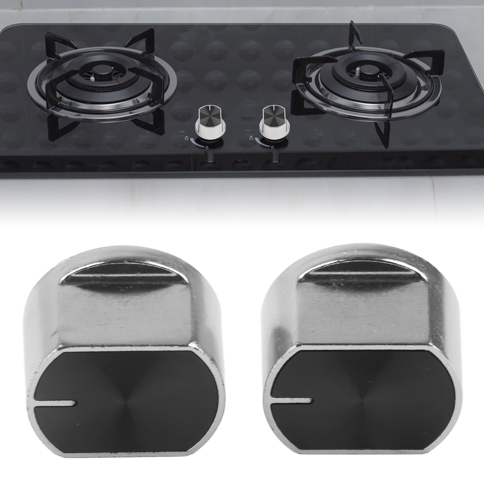 2pcs Universal Gas Stove Cooker Part Control Knobs Replacement Zinc Alloy view 11