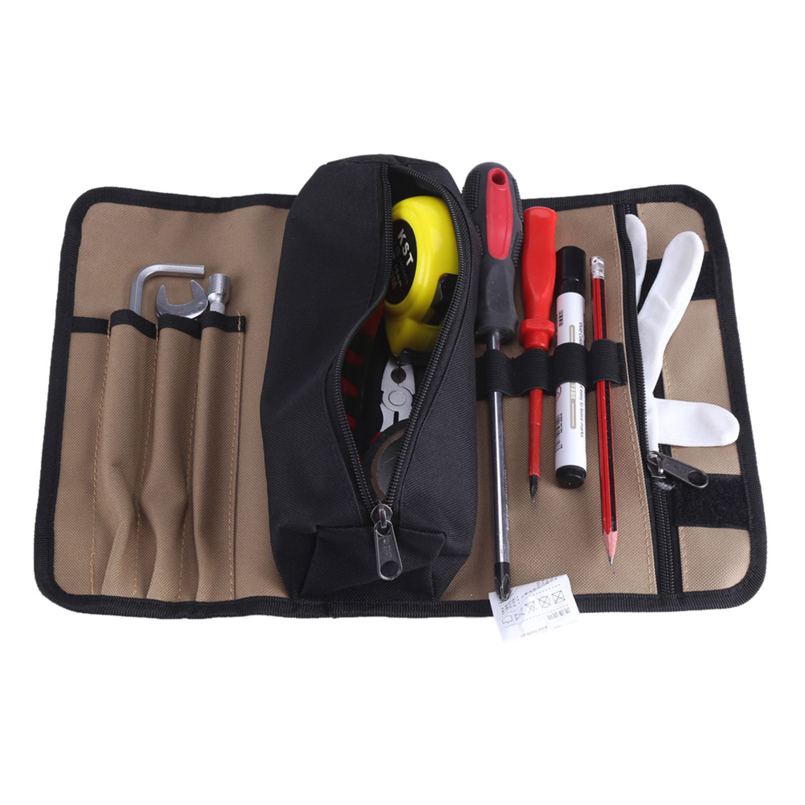 36 * 25cm Durable Waterproof Canvas Electrician Roll Up Hardware Tools Storage Bag view 3