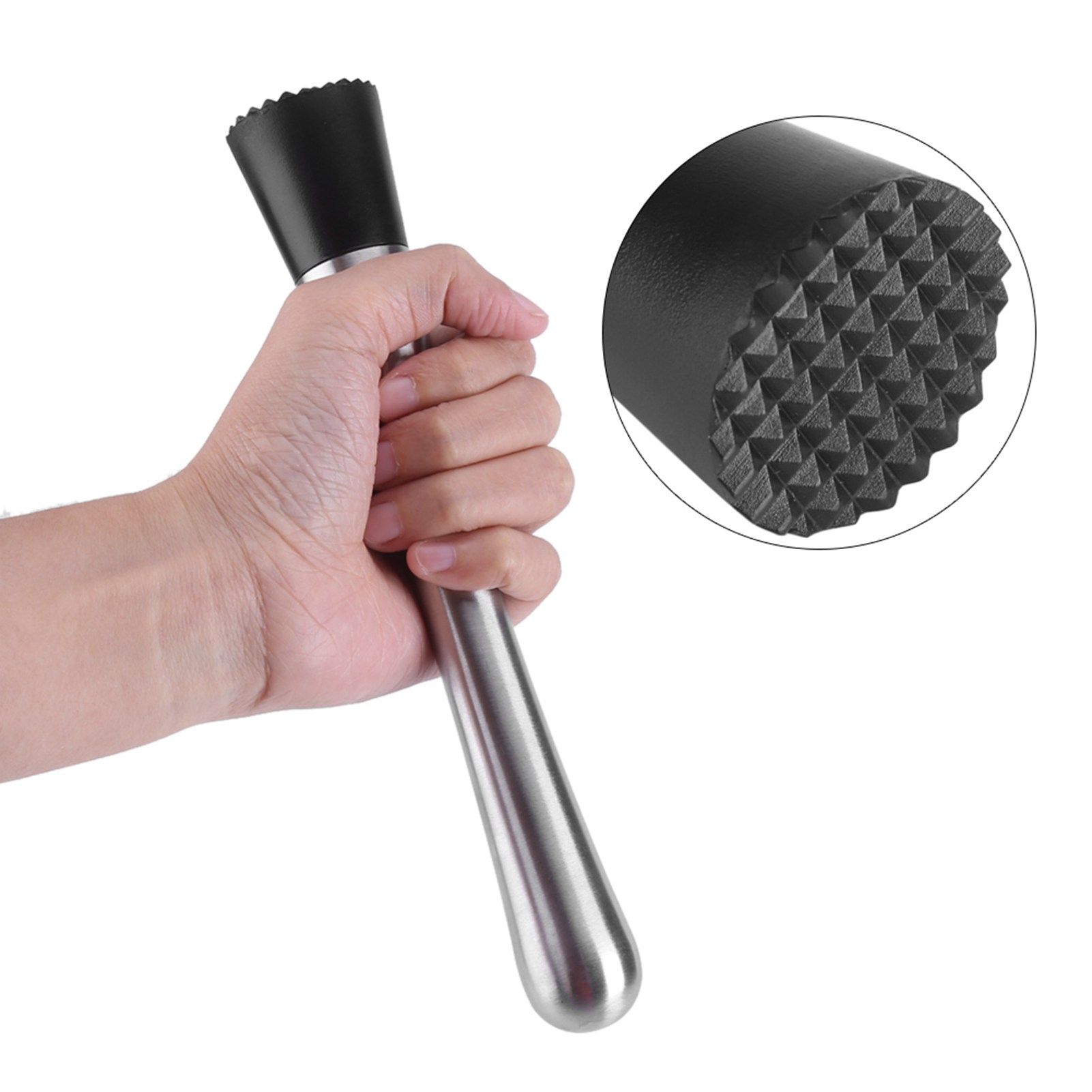 Stainless Steel Bar Stick Cocktail Muddler Mojito Masher Fruit Mixer DIY view 11