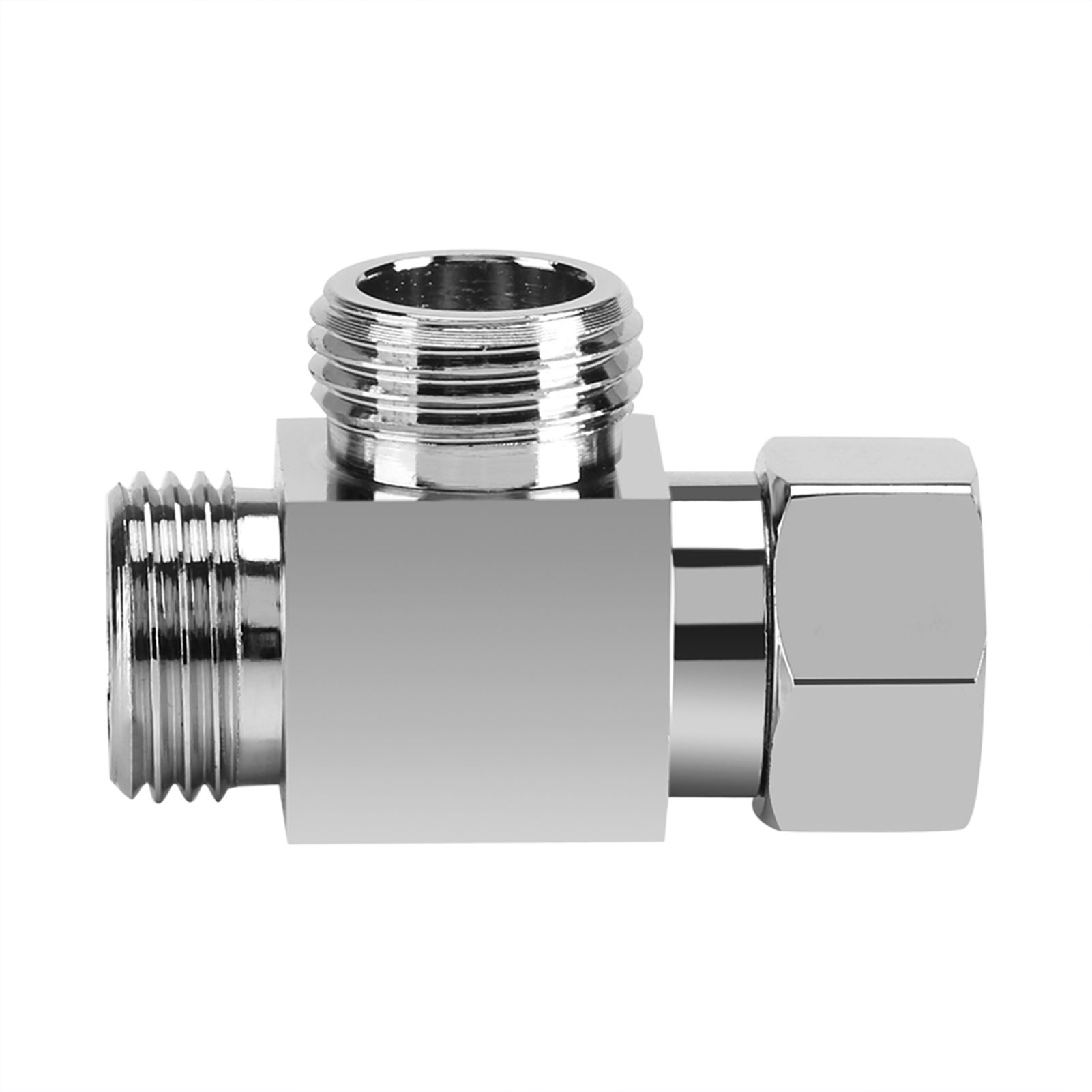 3 Way Brass Chrome Diverter G1/2" T Shape Adapter Value for Shower Arm Mounted view 4