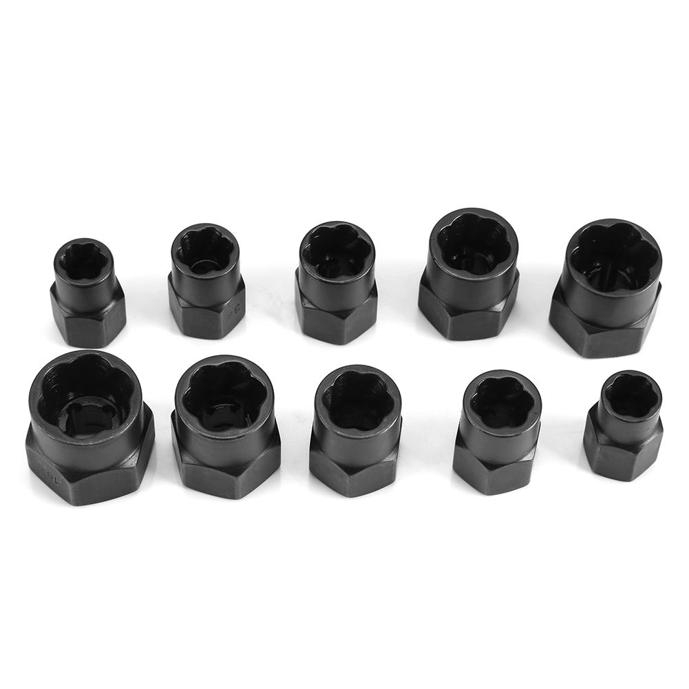 10 Pieces Damaged Bolt Nut Screw Remover Extractor Removal Set Threading Tools Kit view 6