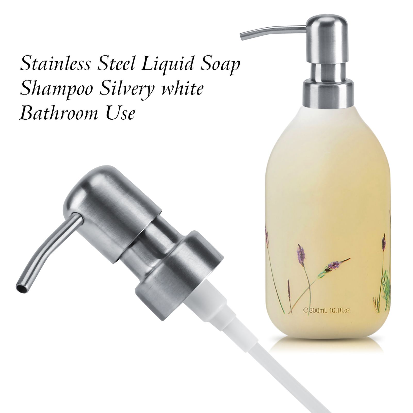 1Pc 304 Stainless Steel Liquid Soap Shampoo Silvery white Pump Kitchen view 8