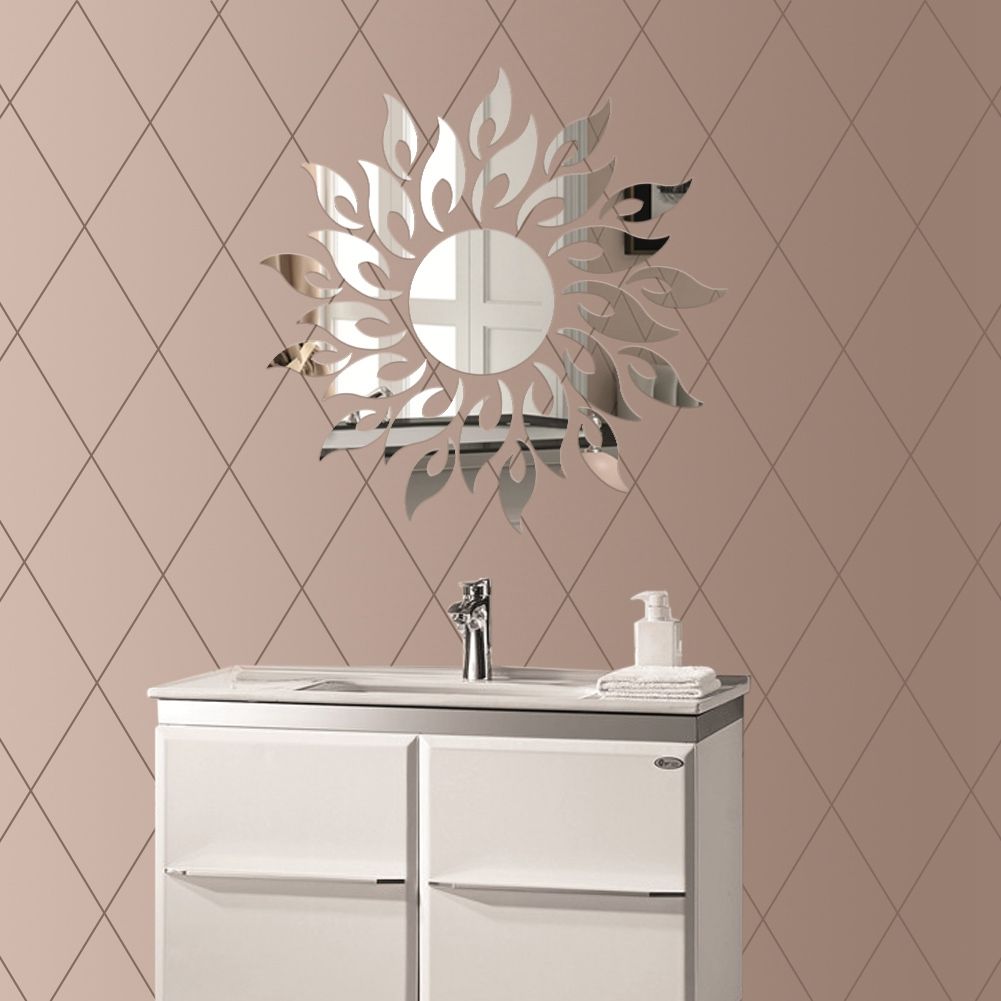 Sunflower Acrylic Mirror 3D Removable Wall Sticker Mirror Effect Decal for view 5