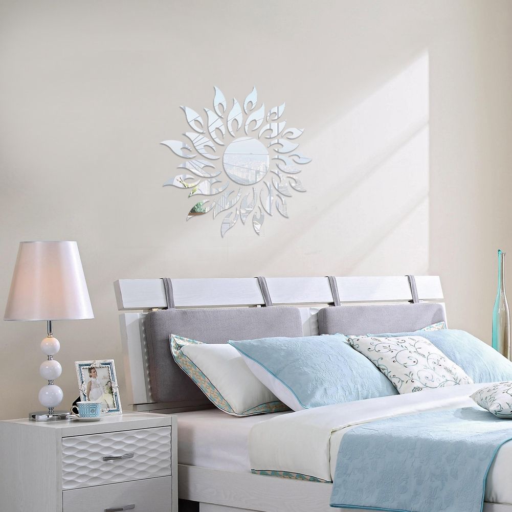 Sunflower Acrylic Mirror 3D Removable Wall Sticker Mirror Effect Decal for view 7