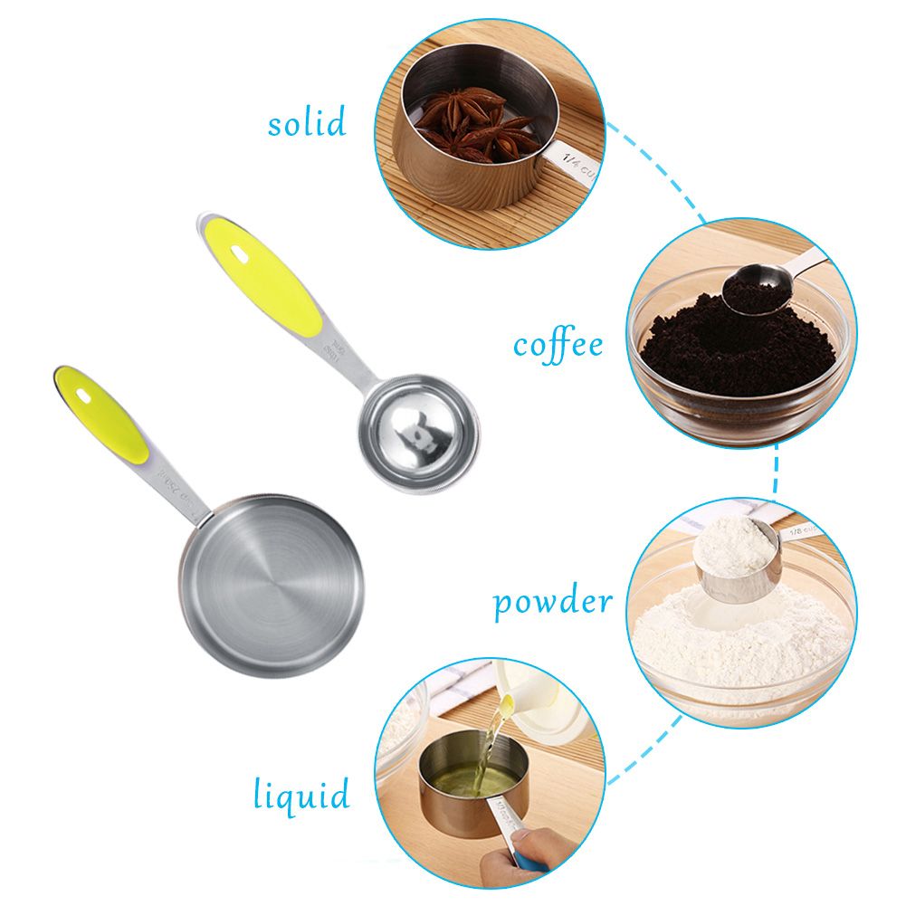 Ejoyous 10 Pieces Stainless Steel Measuring Cups and Spoons with Silicone view 6