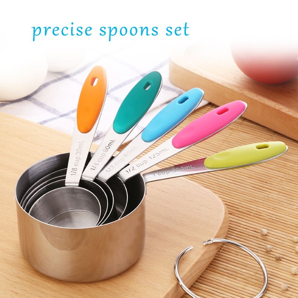 Ejoyous 10 Pieces Stainless Steel Measuring Cups and Spoons with Silicone view 10