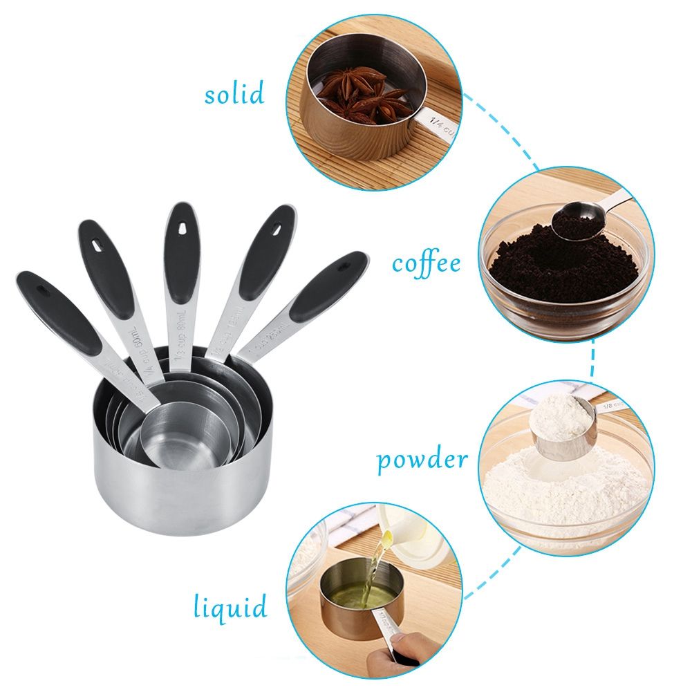 Ejoyous 10 Pieces Stainless Steel Measuring Cups and Spoons with Silicone view 10