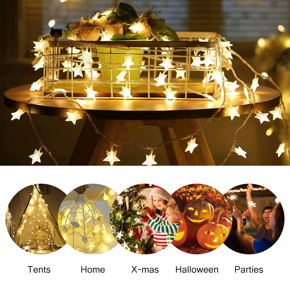 Battery Operated Led String Lights Ejoyous 6m 19ft 40 star Shape LED Lights view 5