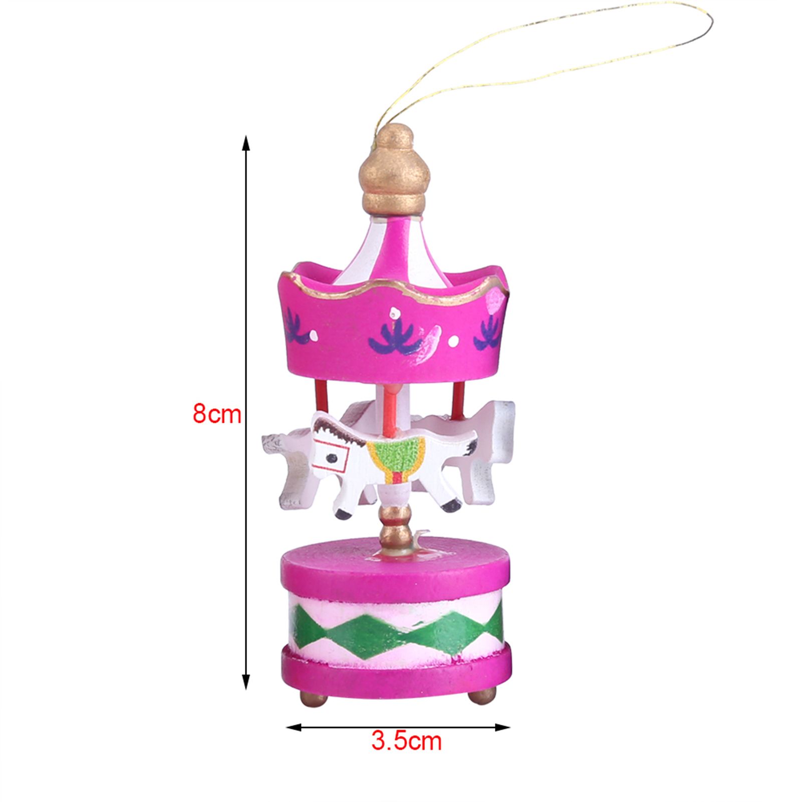 Wooden Carousel Horse Orament Merry Go Round Christmas Room Decoration Kids Gift view 7