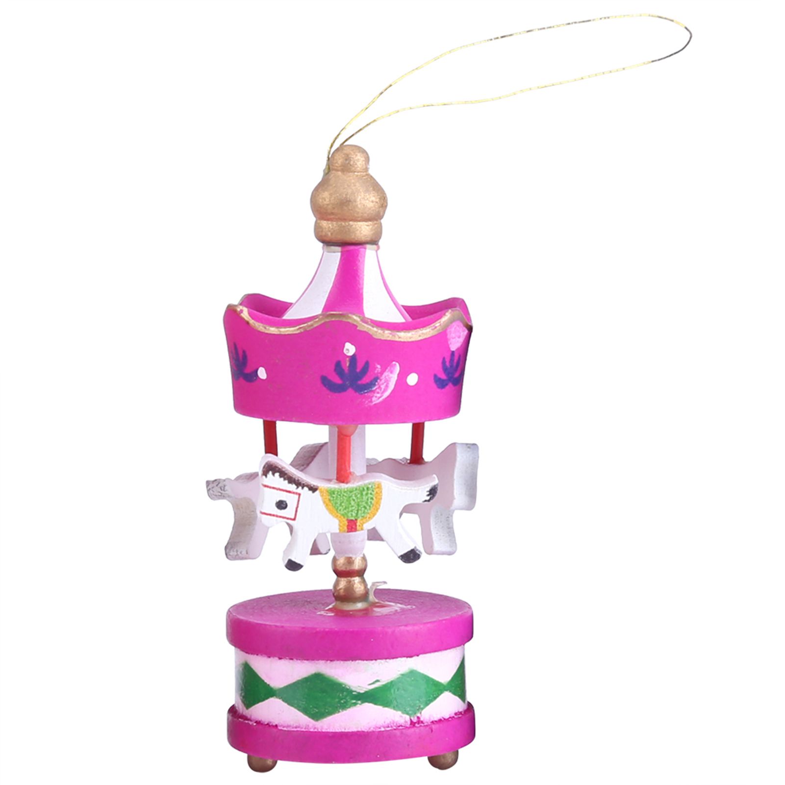 Wooden Carousel Horse Orament Merry Go Round Christmas Room Decoration Kids Gift view 8