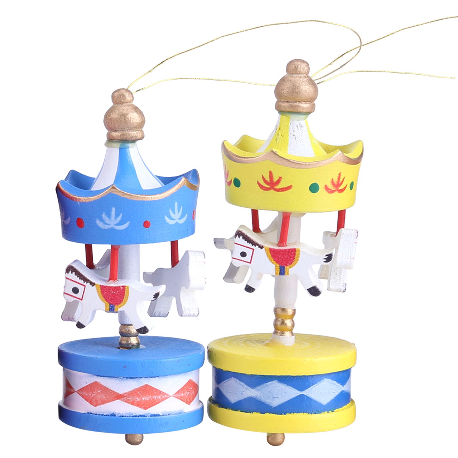 Wooden Carousel Horse Orament Merry Go Round Christmas Room Decoration Kids Gift view 11