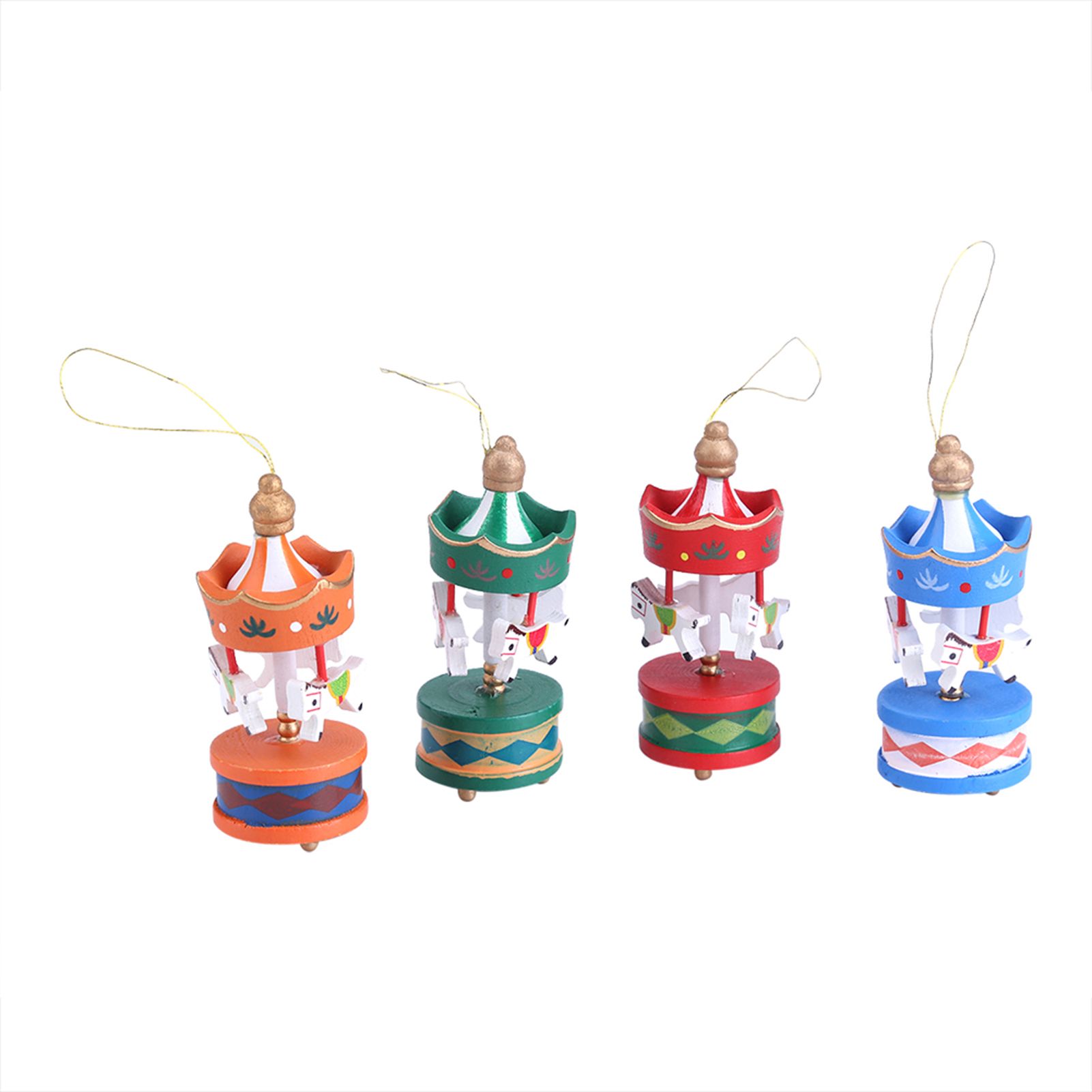 Wooden Carousel Horse Orament Merry Go Round Christmas Room Decoration Kids Gift view 13