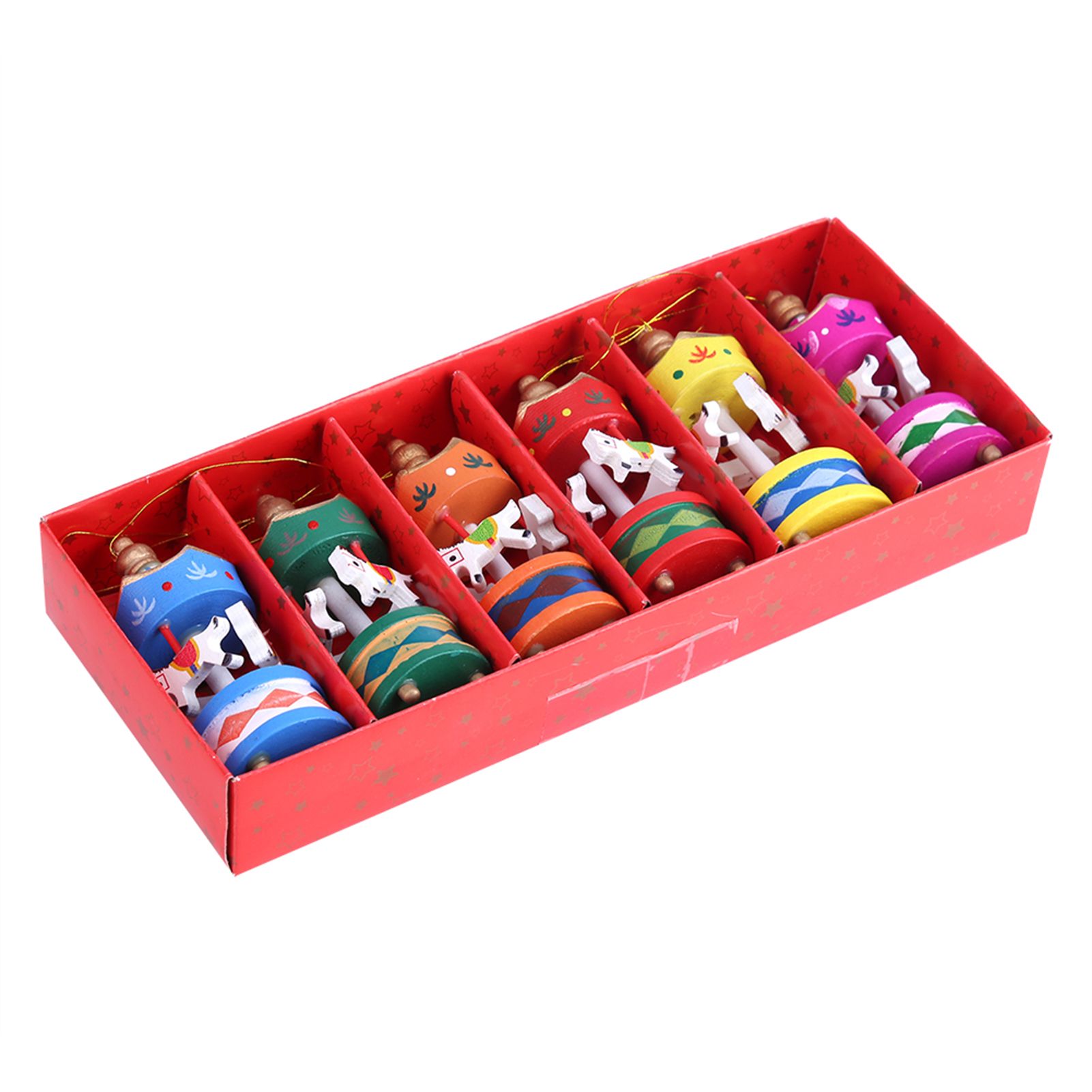 Wooden Carousel Horse Orament Merry Go Round Christmas Room Decoration Kids Gift view 14