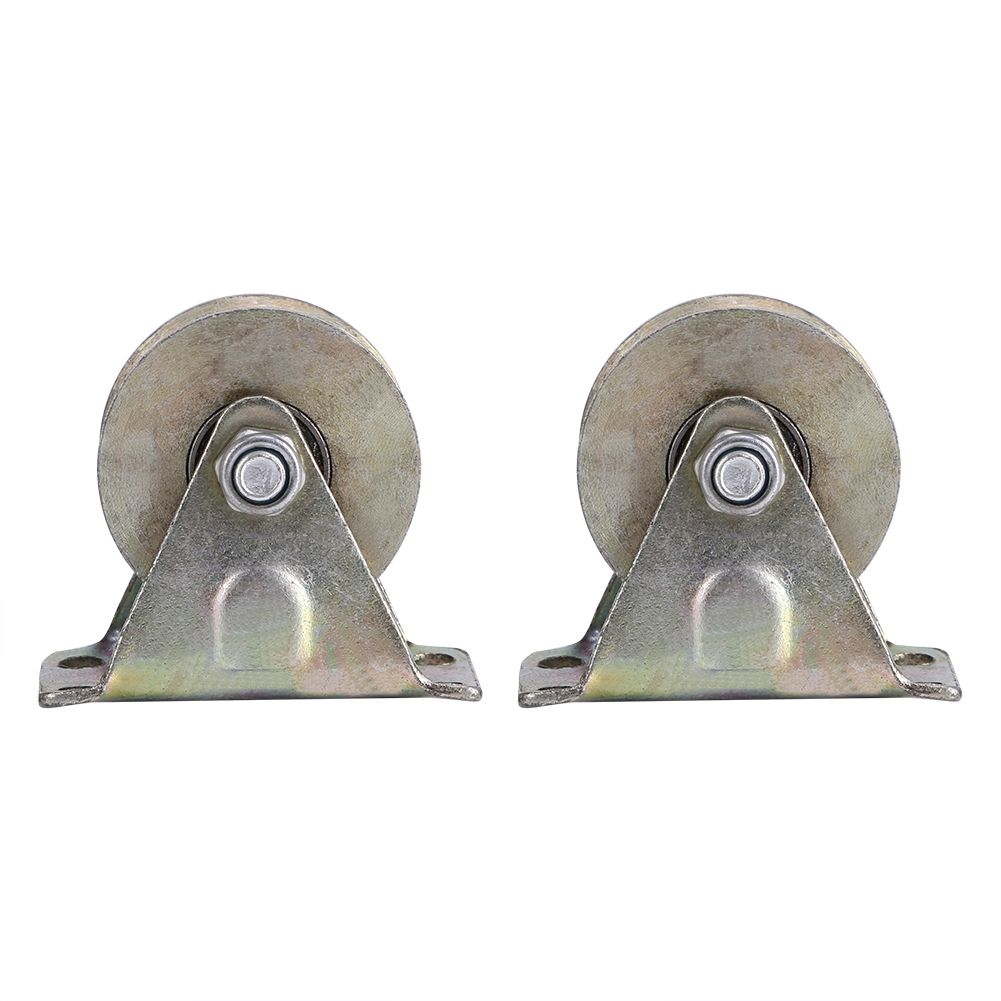 2pcs 2" V Type Wheel Track Rail W/ Bracket Sliding Gate Roller Steel