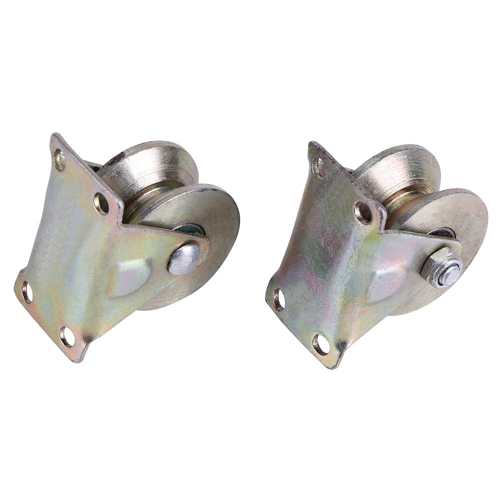 2pcs 2" V Type Wheel Track Rail W/ Bracket Sliding Gate Roller Steel view 4