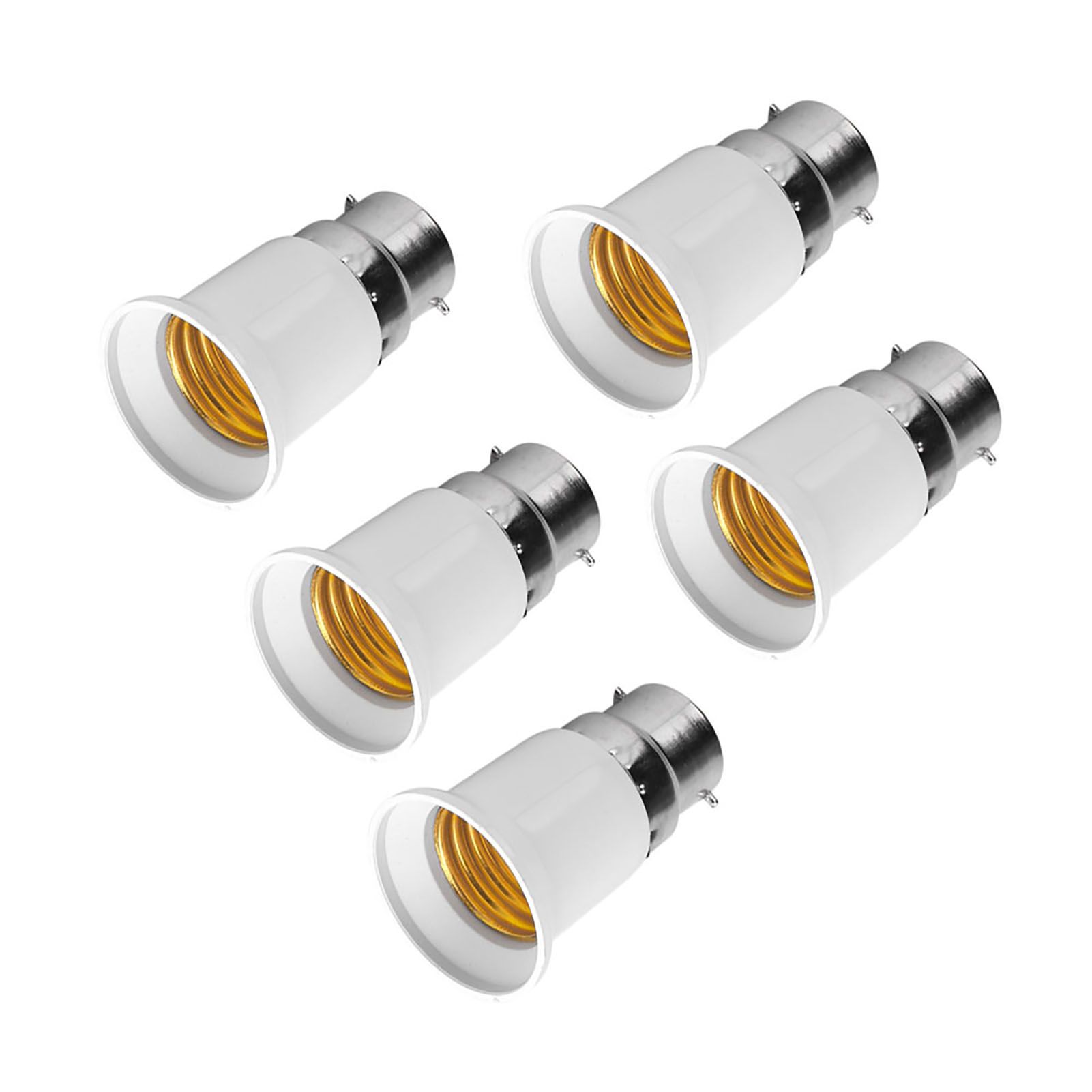 5pcs B22 Male to E27 Female Socket Base Bulb Adapter Converter Lamp Holders view 3