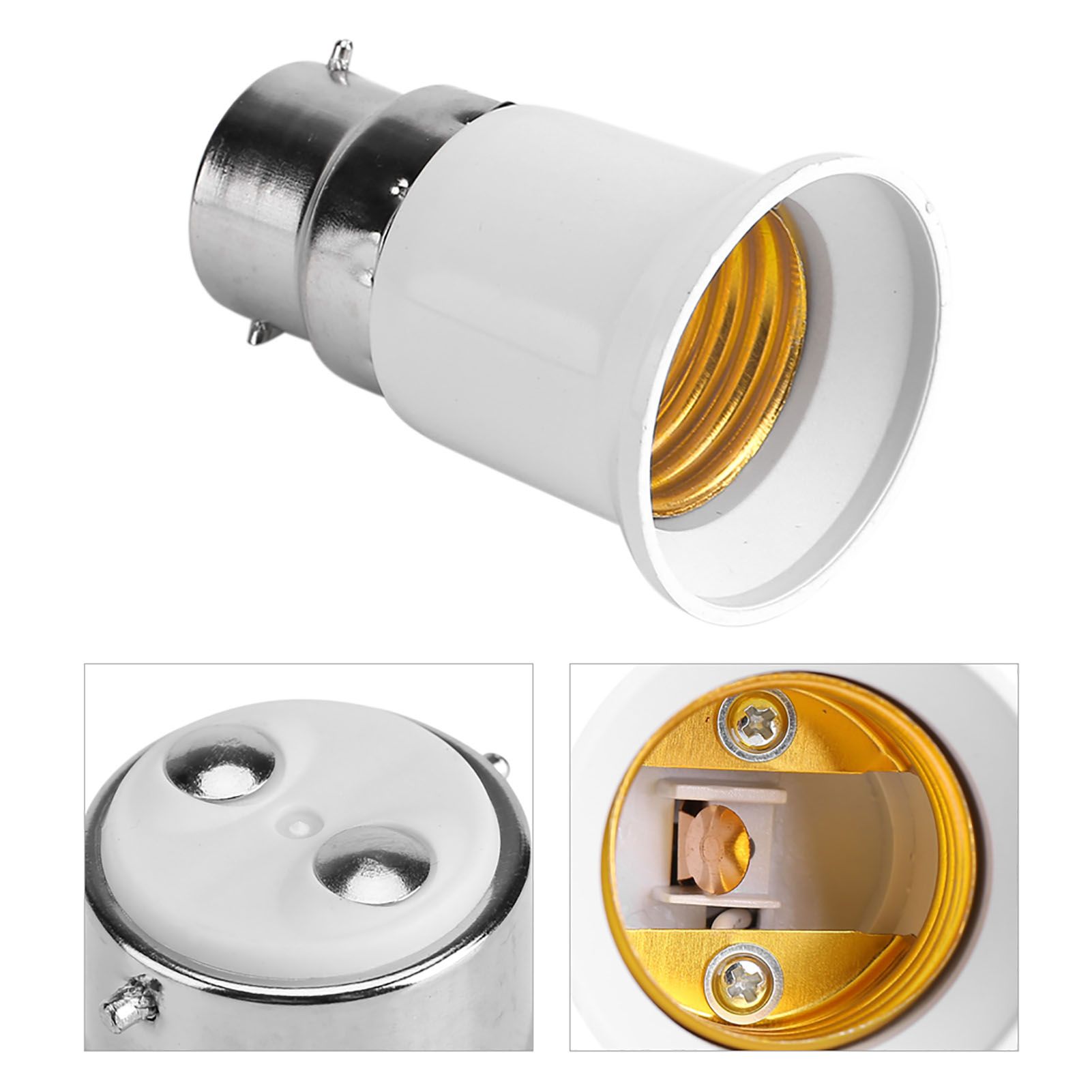 5pcs B22 Male to E27 Female Socket Base Bulb Adapter Converter Lamp Holders view 11