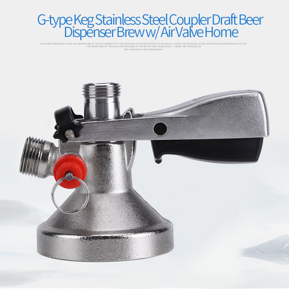 G Type Keg Stainless Steel Coupler Draft Beer Dispenser Brew w Air Valve Home view 12