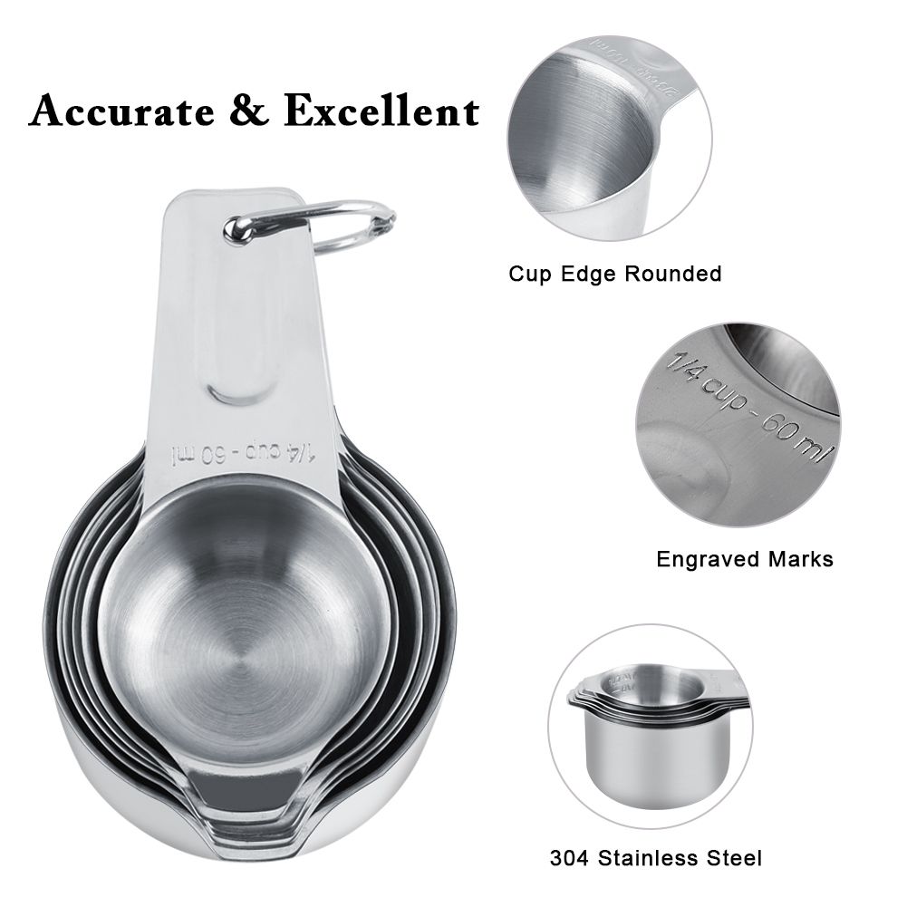 Measuring Cups and Measuring Spoons Set Ejoyous 304 Stainless Steel 13 Pieces view 4
