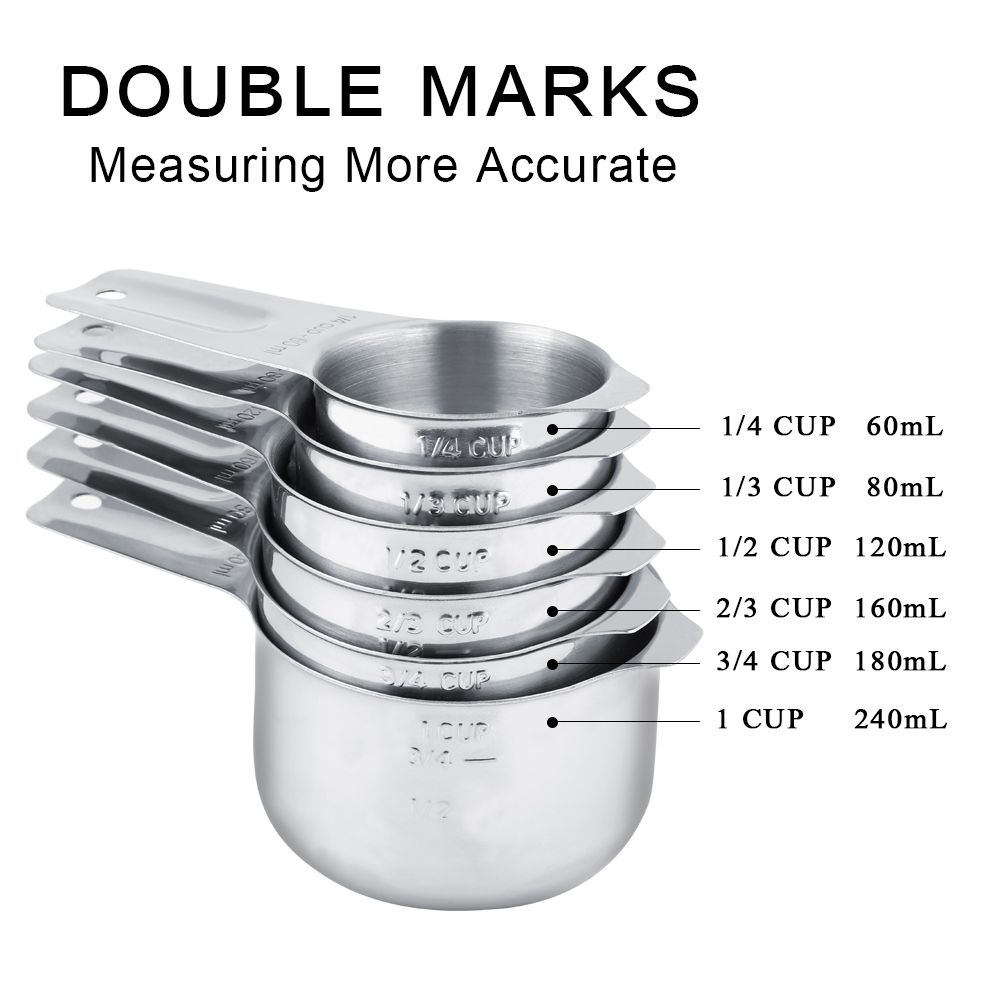 Measuring Cups and Measuring Spoons Set Ejoyous 304 Stainless Steel 13 Pieces view 5
