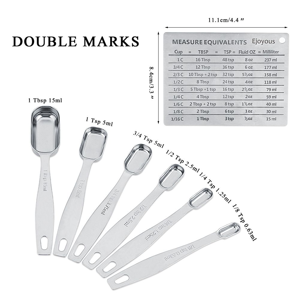 Measuring Cups and Measuring Spoons Set Ejoyous 304 Stainless Steel 13 Pieces view 6