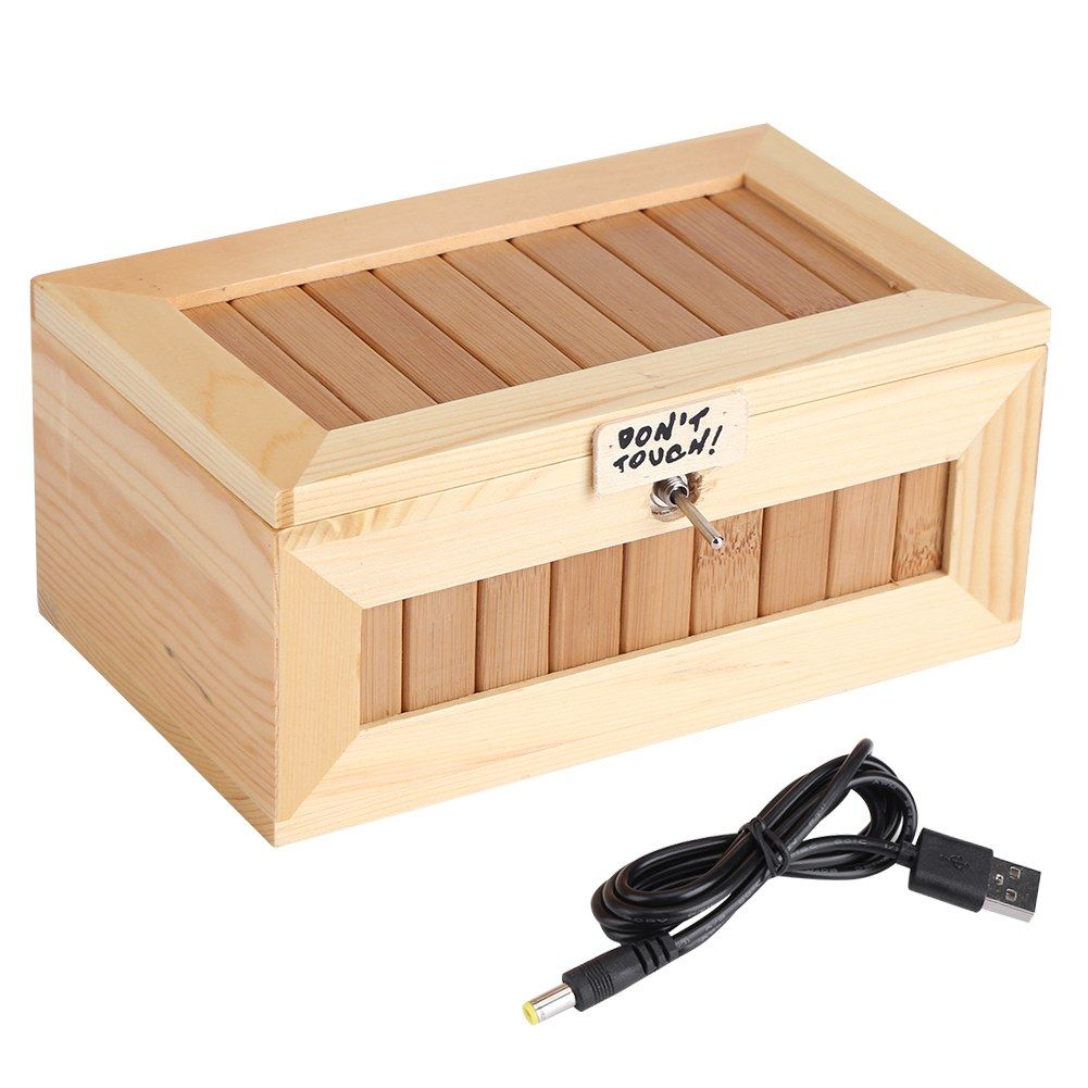 Wooden USB Electronic Box Cute Tiger Funny Interactive Stress Relief Toy Gift