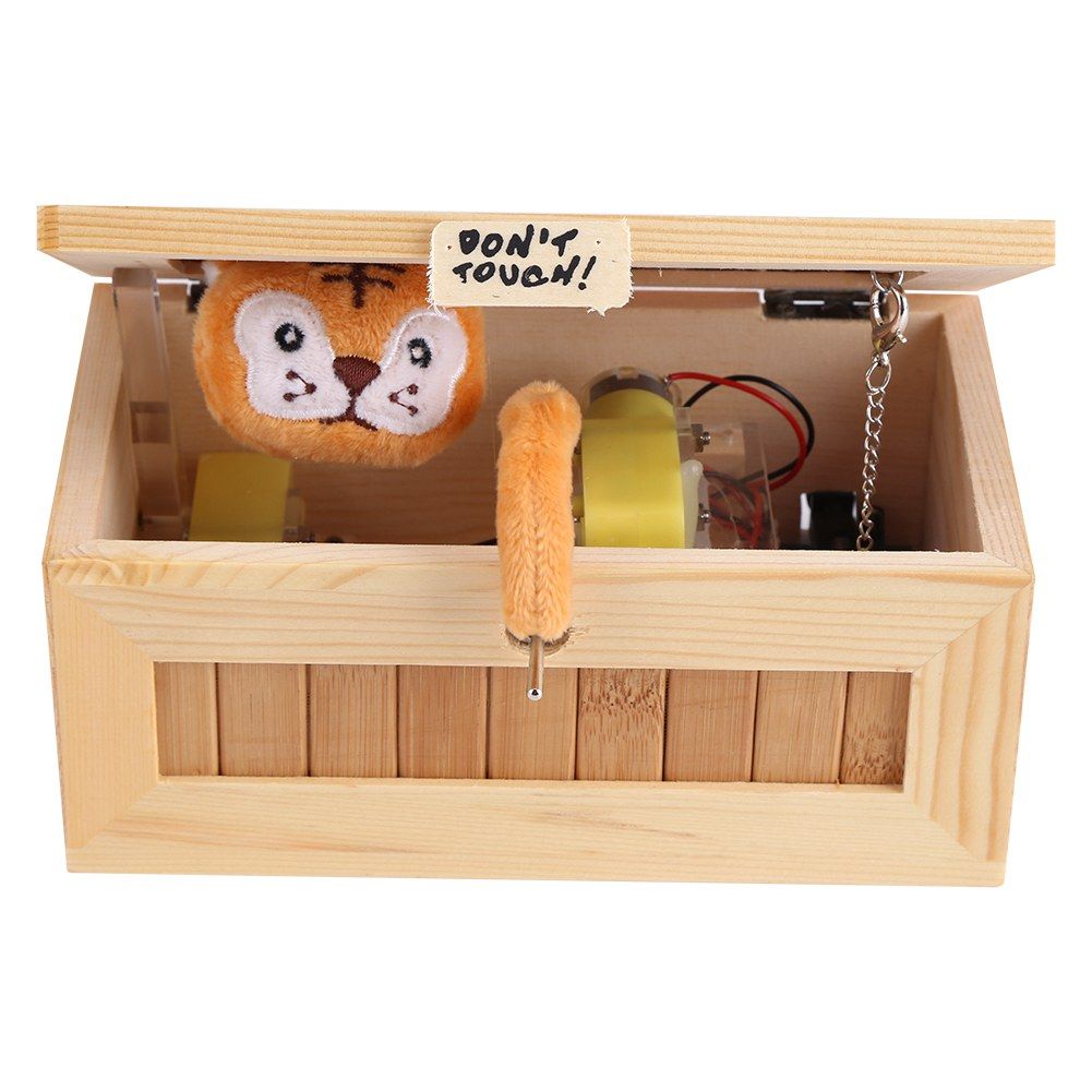 Wooden USB Electronic Box Cute Tiger Funny Interactive Stress Relief Toy Gift view 7