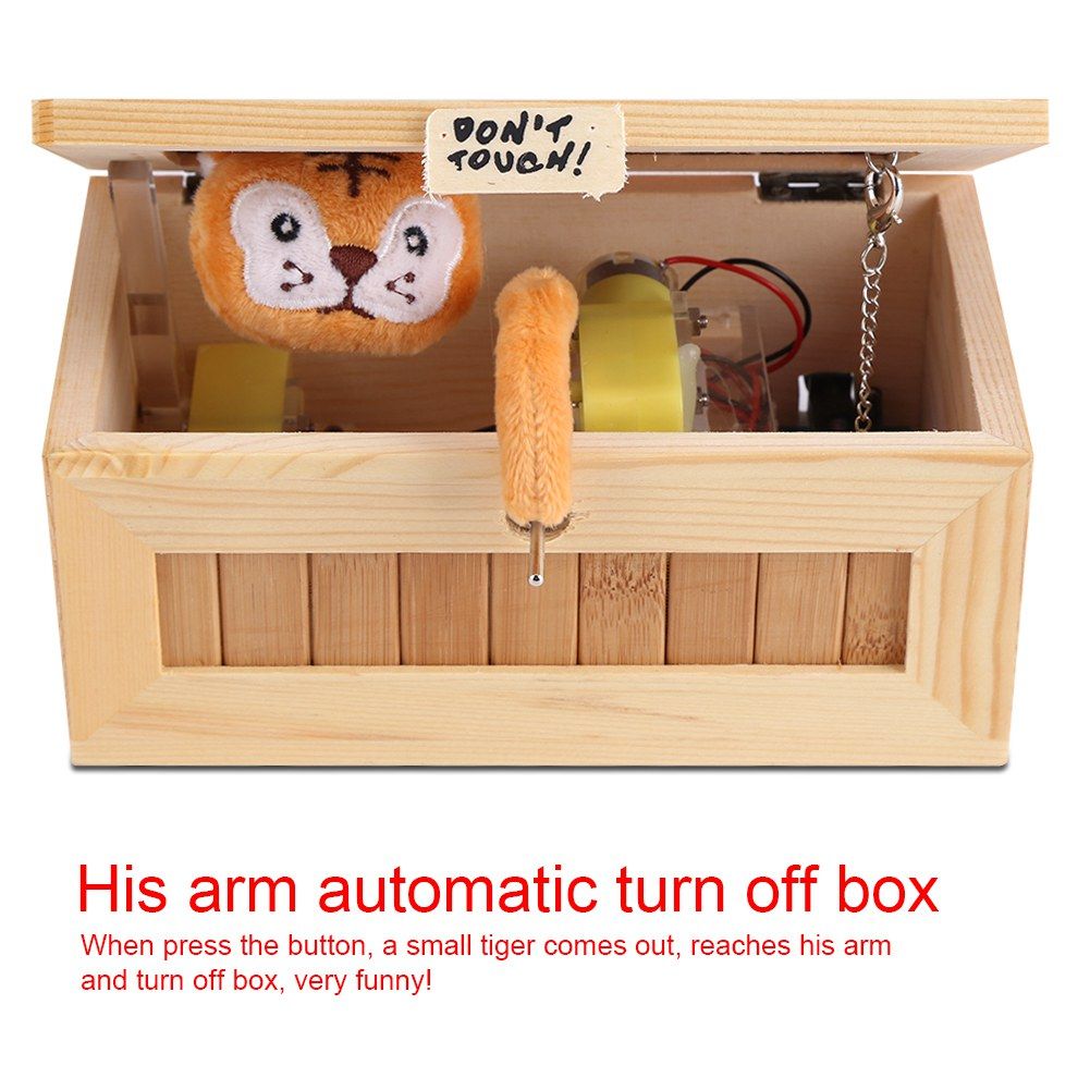 Wooden USB Electronic Box Cute Tiger Funny Interactive Stress Relief Toy Gift view 13