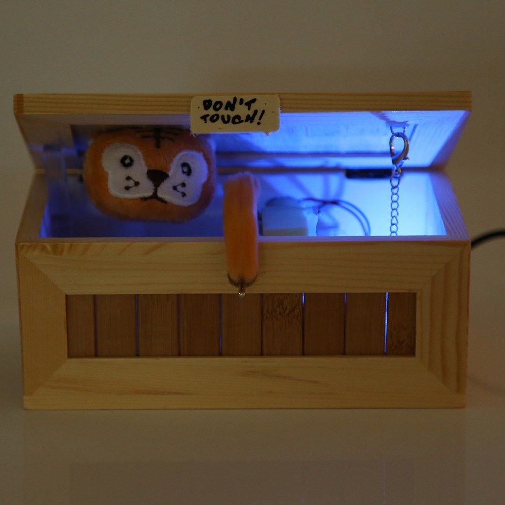 Wooden USB Electronic Box Cute Tiger Funny Interactive Stress Relief Toy Gift view 15