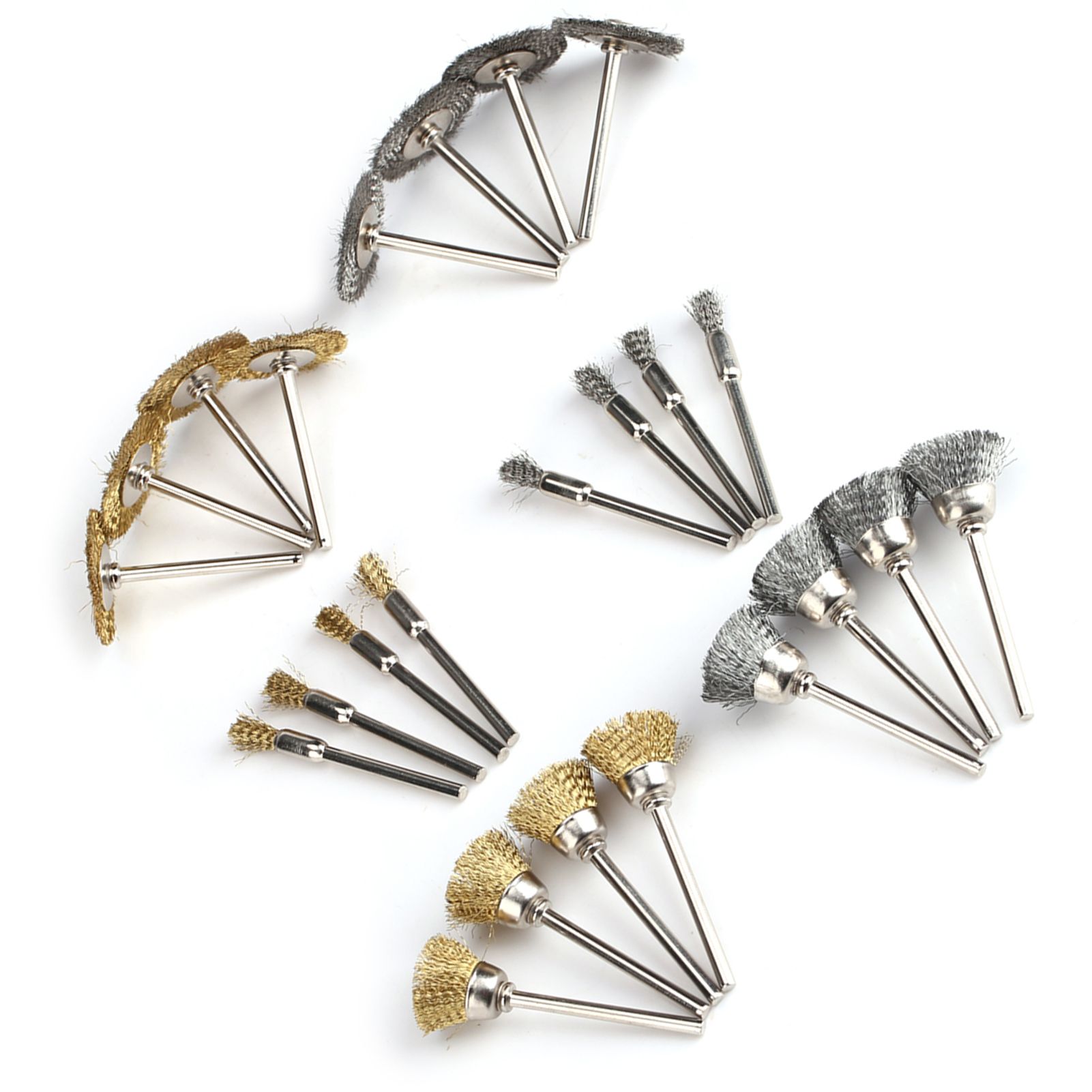 24pcs Stainless Steel/Brass Wire Wheel Polishing Brushes for Grinder Drill view 3