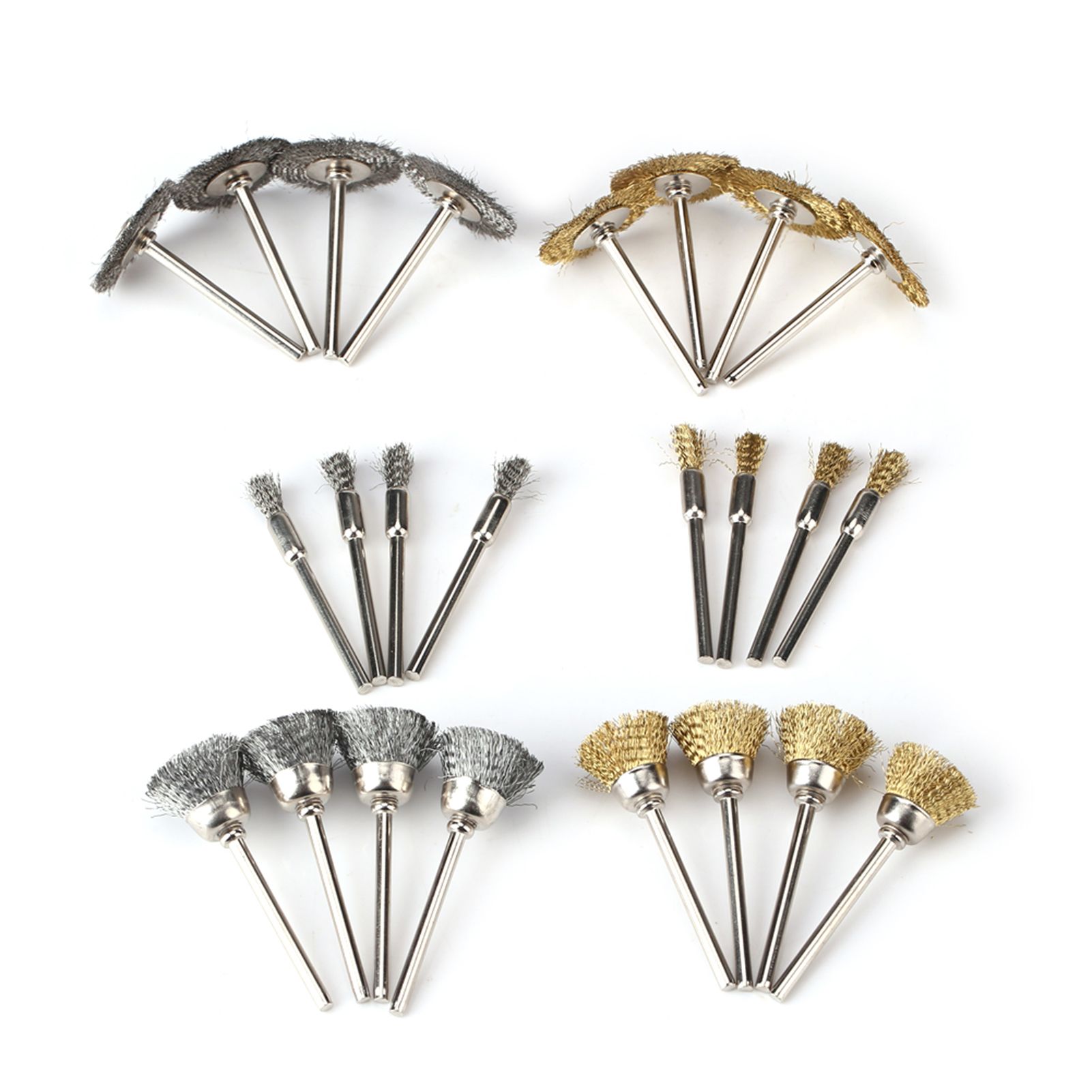 24pcs Stainless Steel/Brass Wire Wheel Polishing Brushes for Grinder Drill view 5