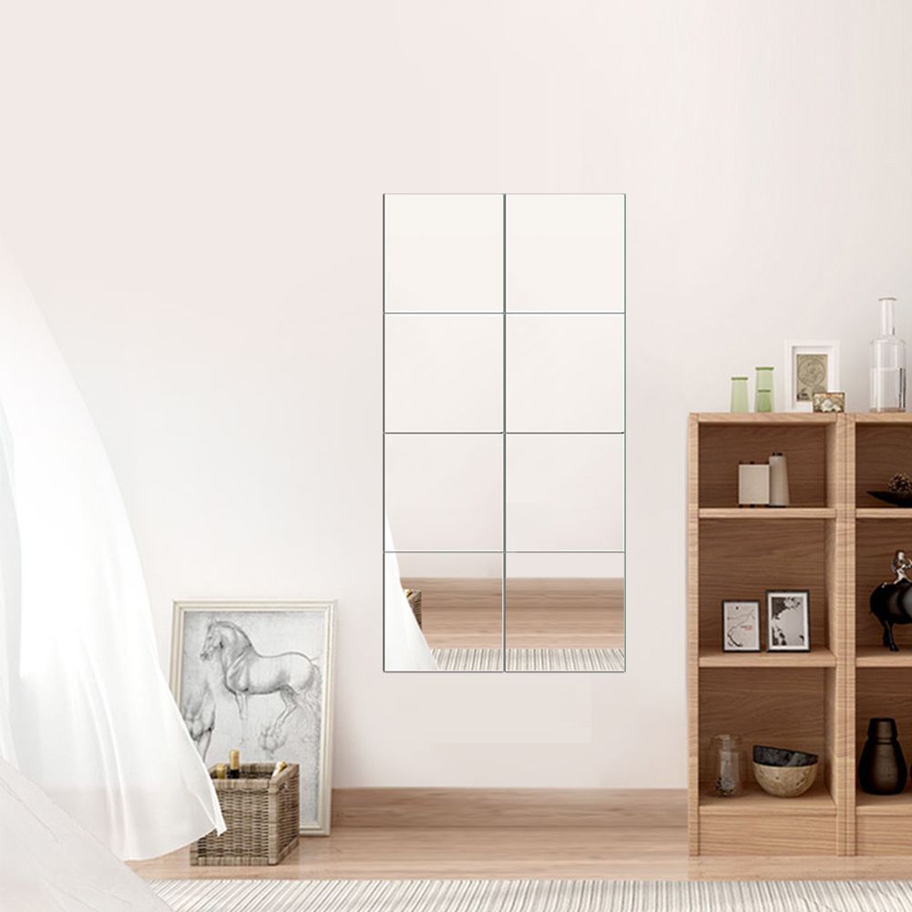 16pcs DIY Squares Mirror Wall Stickers 15cm Selfadhesive Tiles 3 D Mirror view 9