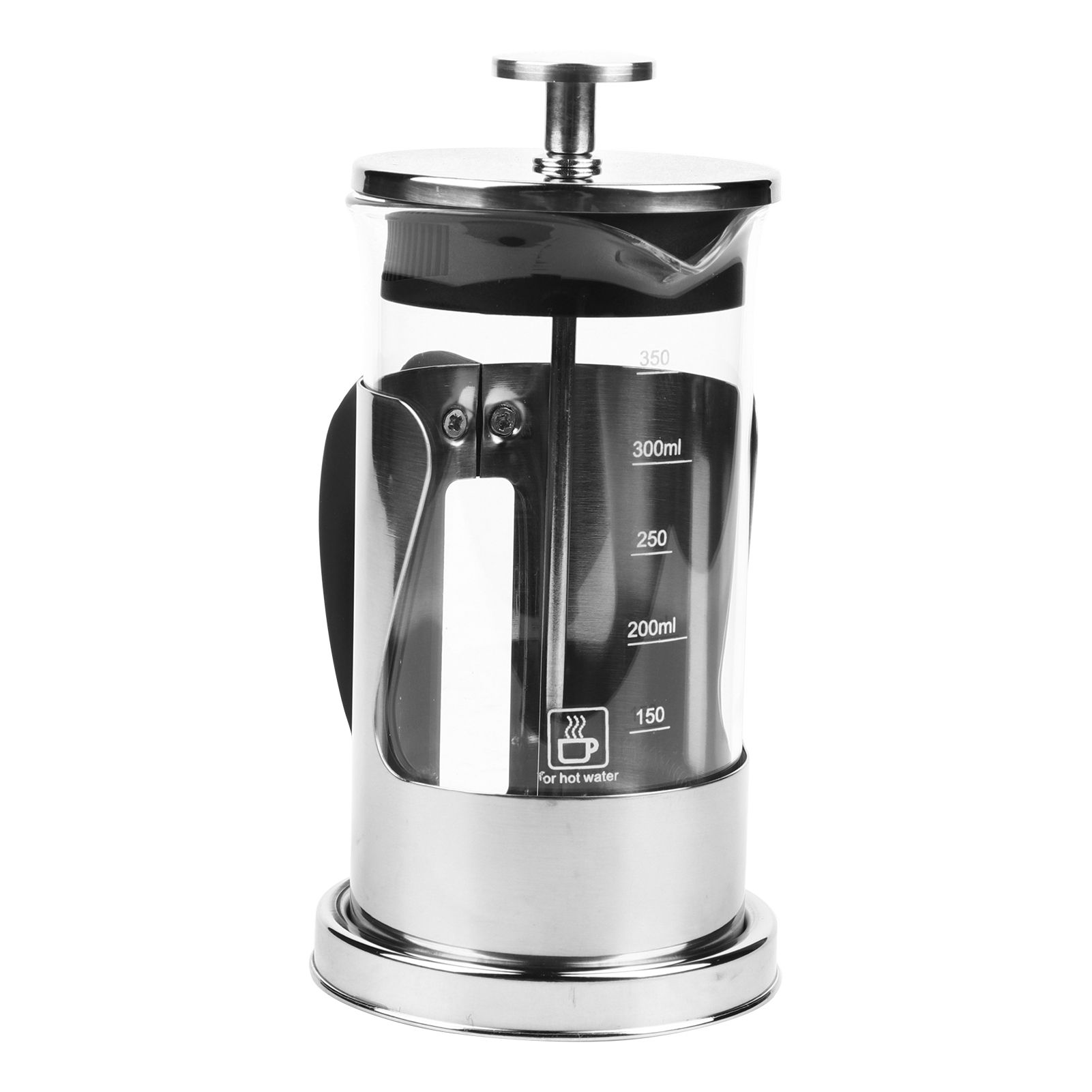 350ML 304 Stainless Steel & Glass Heat Resistant French Press Coffee & Tea