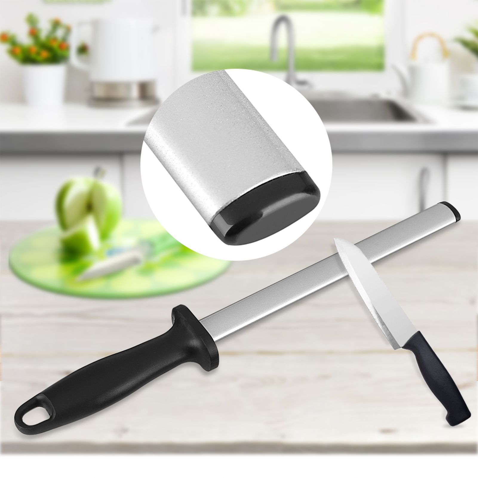 8 Inch Professional Knife Sharpening Steel Rod Home Kitchen Sharpener Stone Tool view 11
