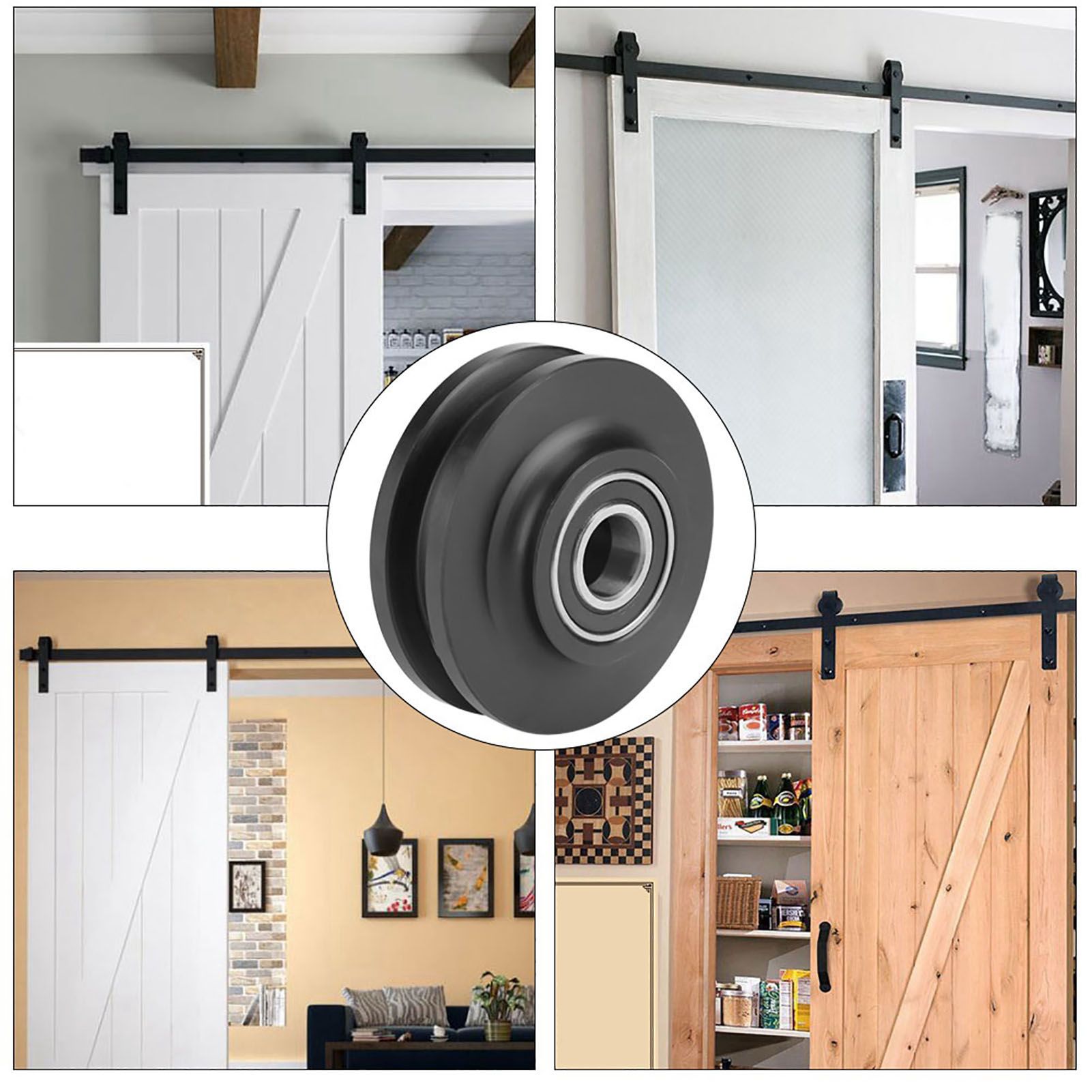 2Pcs Sliding Barn Door Wheel Closet Hardware Roller Cabinet Window Pulley Home Use view 12