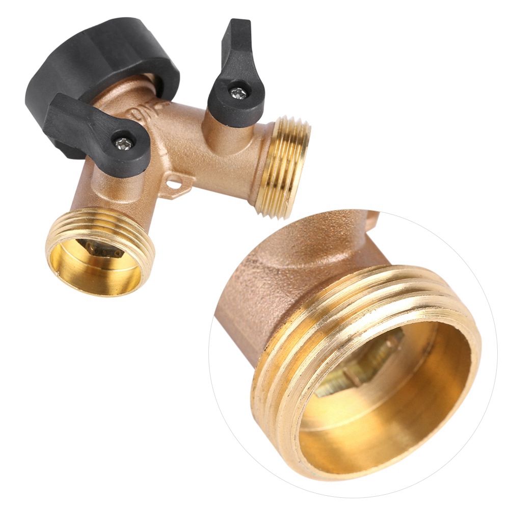 Brass Water Tap Adapter 2 Way Y Shape 3/4 Hose Connector Garden Irrigation view 10