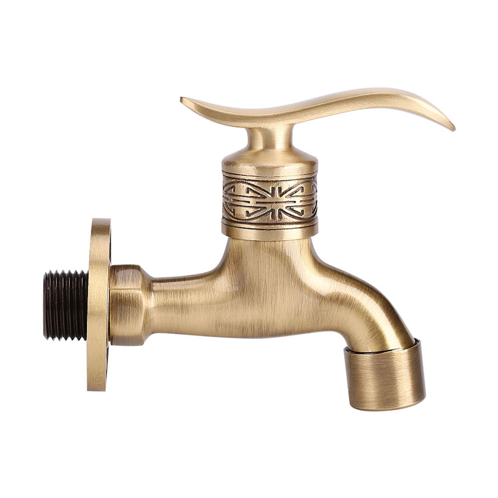 Antique Style Brass Washing Machine Faucet Wall Mount Laundry Cold Water Tap view 5