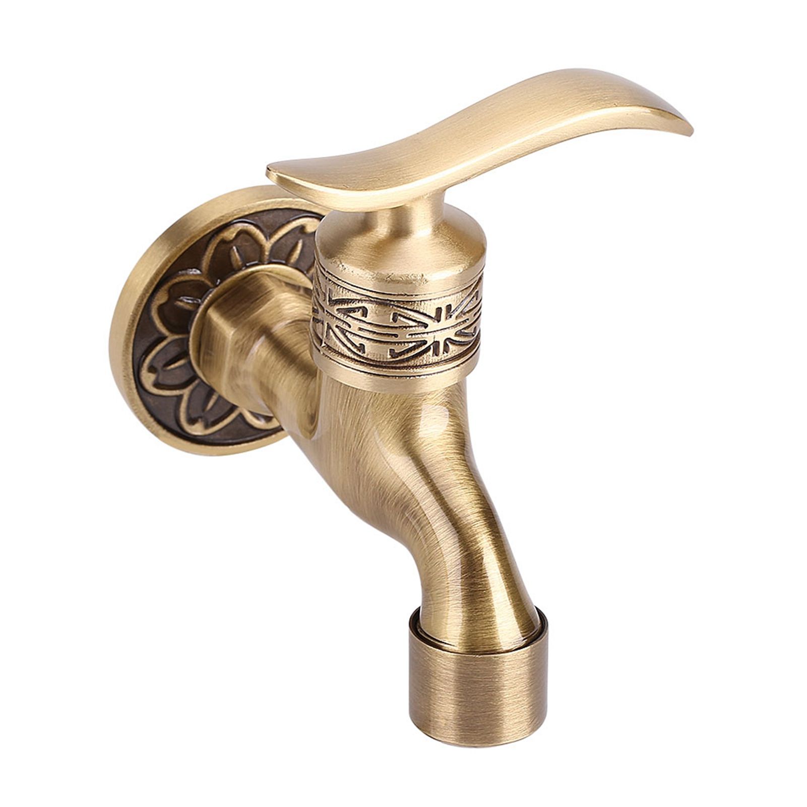 Antique Style Brass Washing Machine Faucet Wall Mount Laundry Cold Water Tap view 6