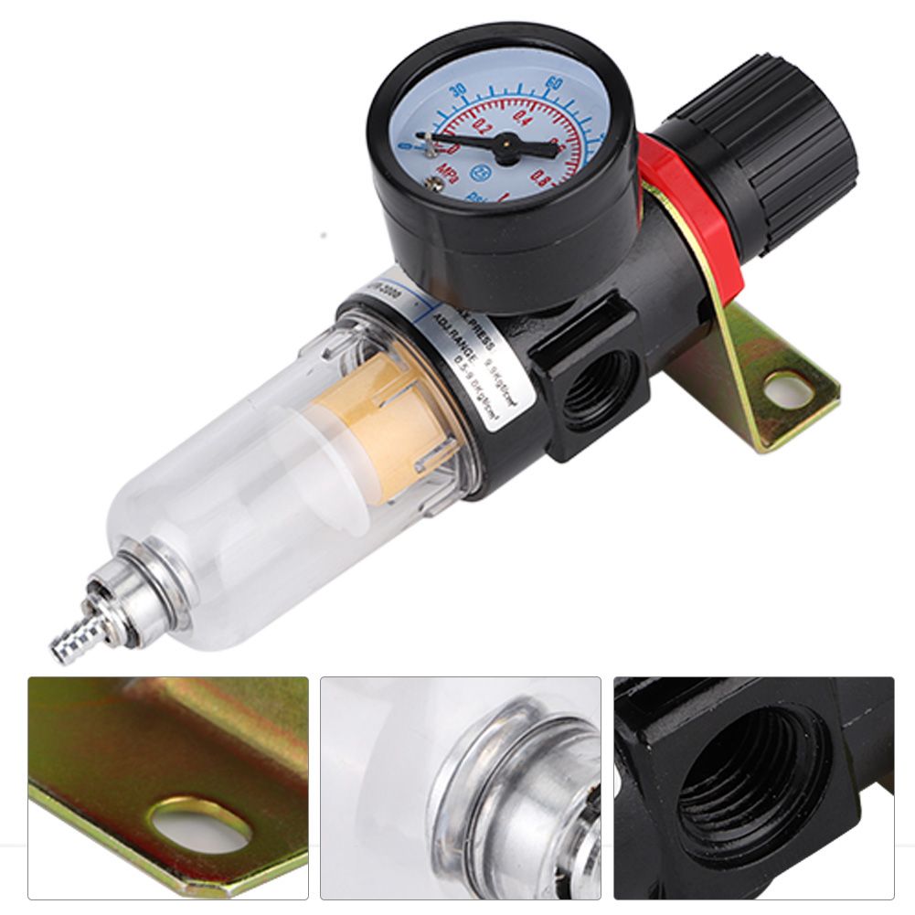 1/4" Air Compressor Filter Regulator Water Pressure Moisture Trap Separator view 3
